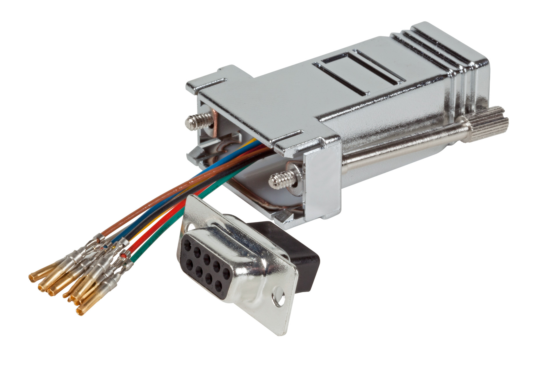 Modular-Adapter D-Sub09 Jack / RJ45 Jack, metallized housing