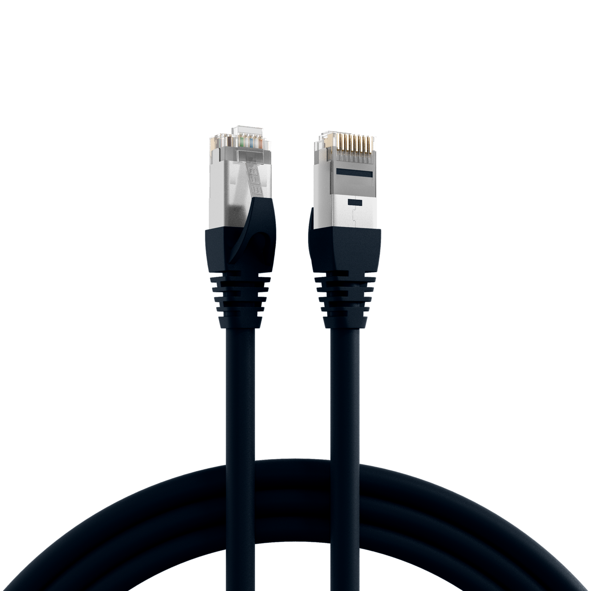 RJ45 Patchkabel Cat.6A S/FTP TPE  schwarz 1m