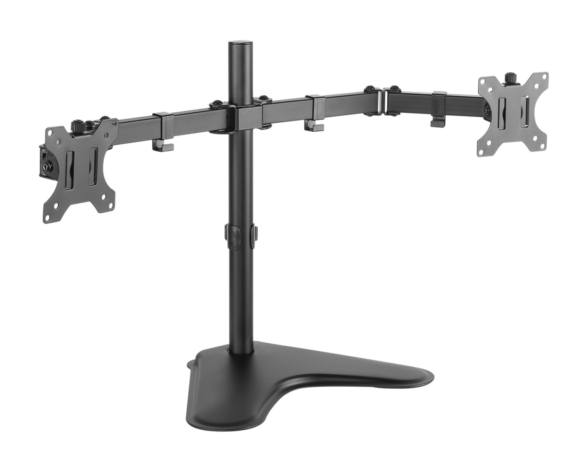 Desk stand for 2 LCDs 13"-32", with base