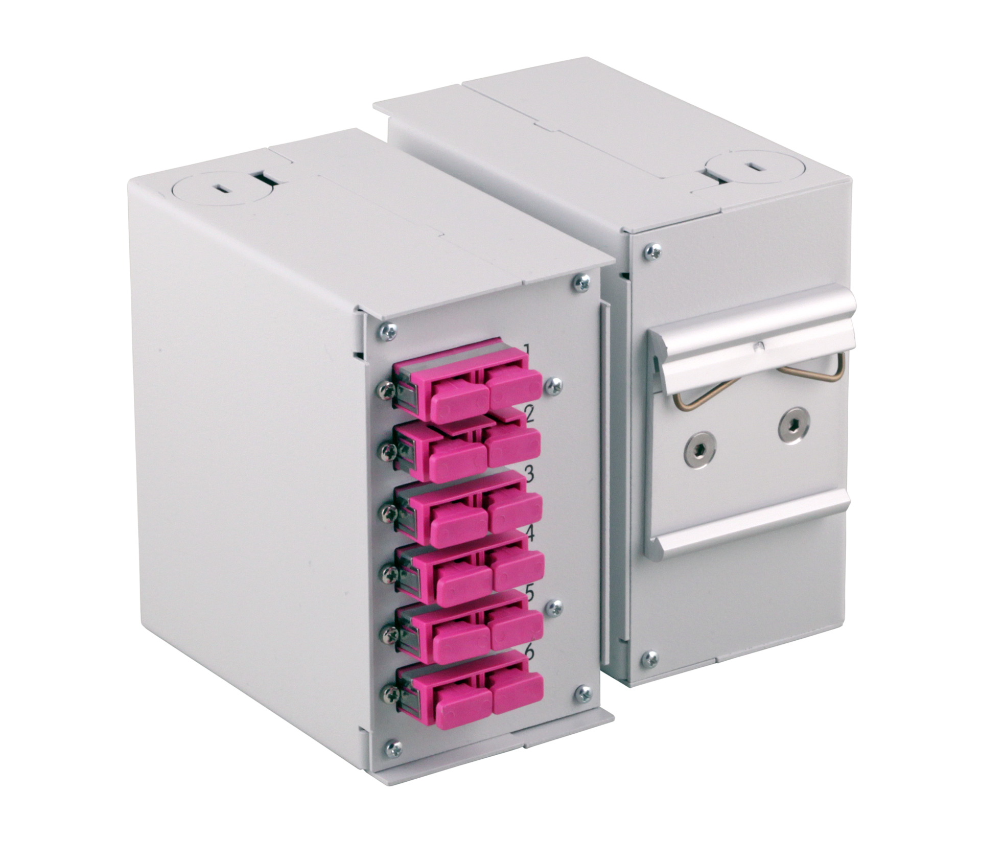 Hutschienenbox Frontblende leer 2,8mm, für 6x SC-Duplex / LC-Quad