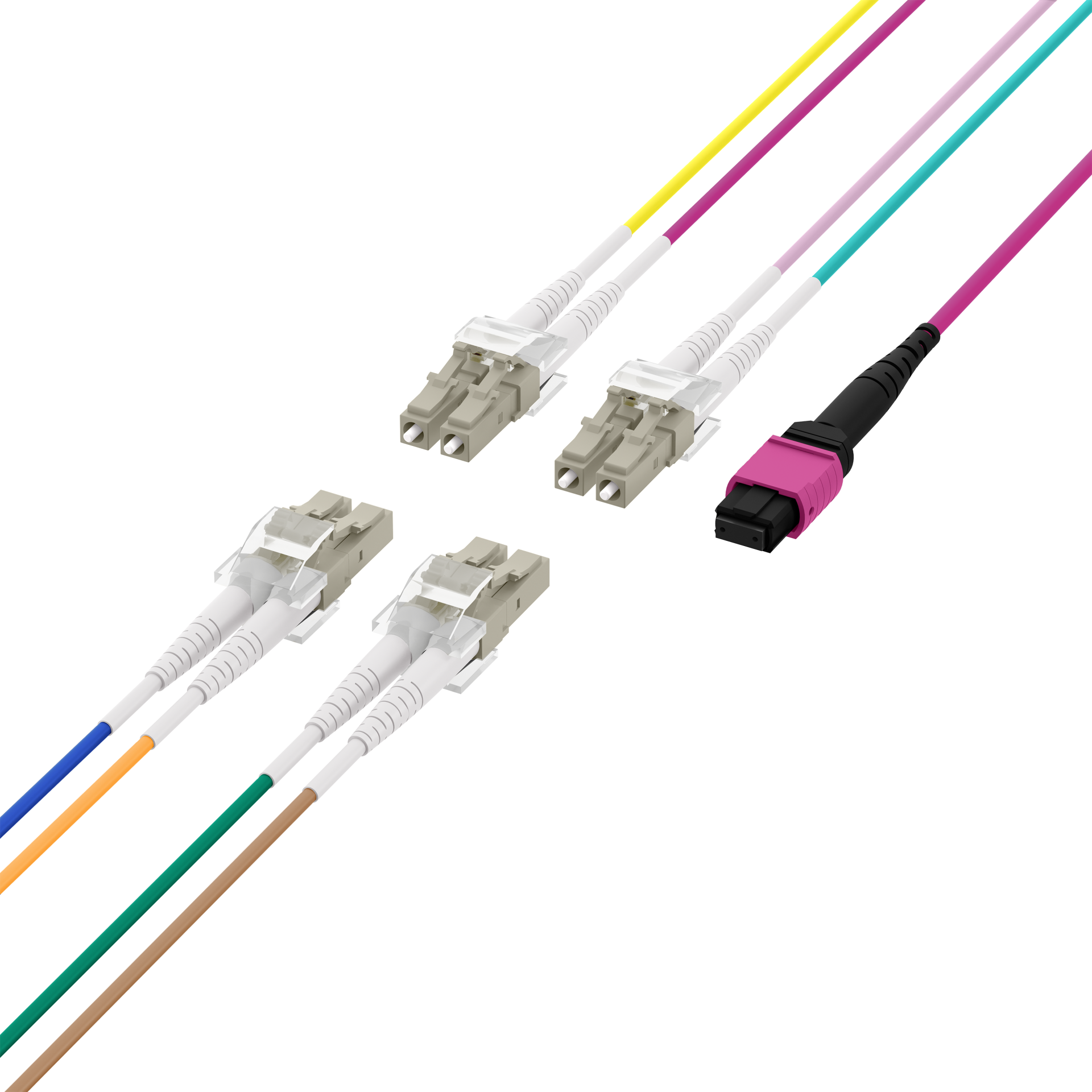 MTP®(F)-LC Trunkkabel OM4 8 Fasern Typ B LSZH erika-violett 3m