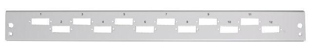 Frontblende 6 x SC Duplex/LC Quad ,vertikal, schwarz
