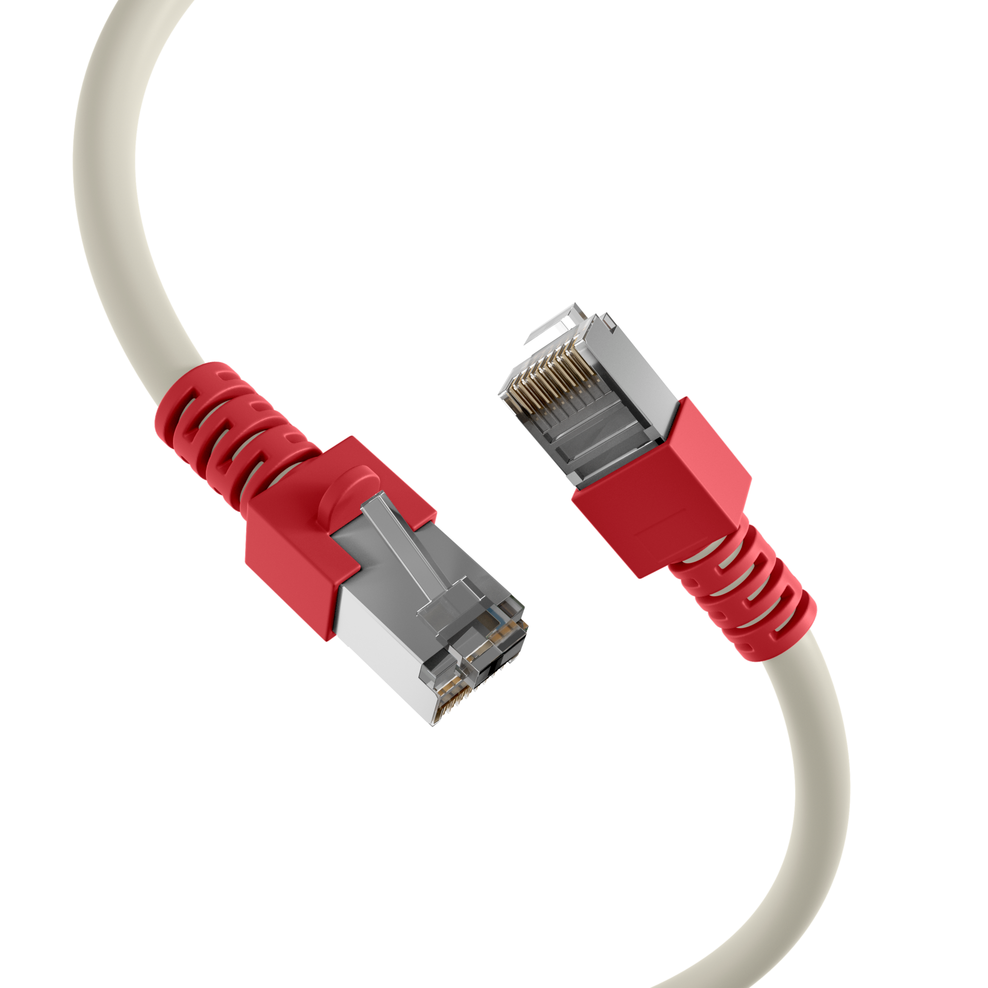 RJ45 Patch Cord Cat.5e SF/UTP PVCred boot CCA crossed grey 0,5m