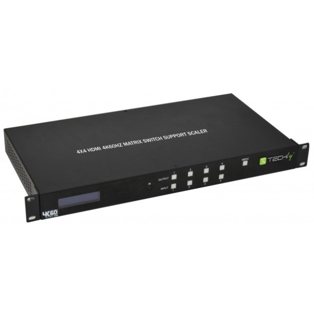 HDMI 4x4 Matrix Switch 4Kx2K@60 Hz, with scale function, EDID and 4x Audio Out