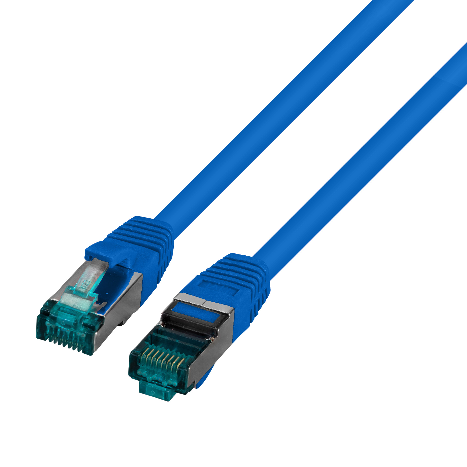 RJ45 Patchkabel S/FTP, Cat.6A, LSZH, 1m, blau