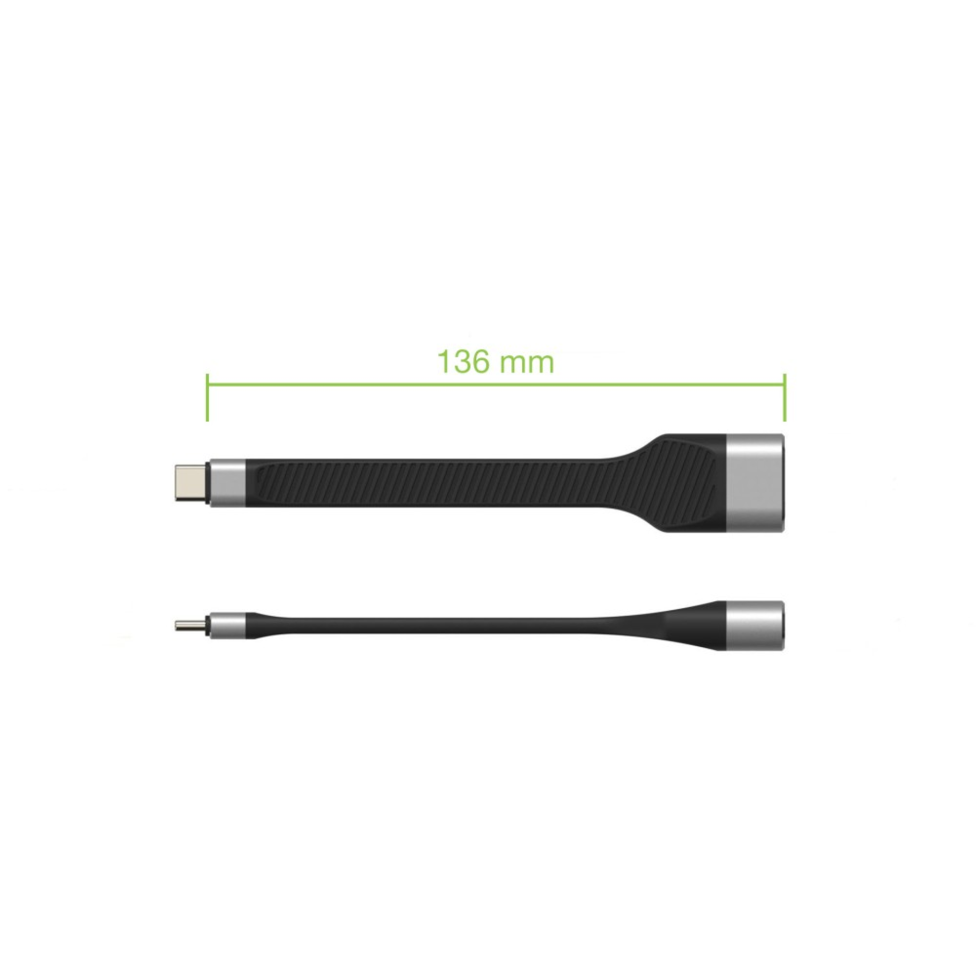 Techly USB-C Stecker auf HDMI-Buchse, kurz, flaches FPC Kabel