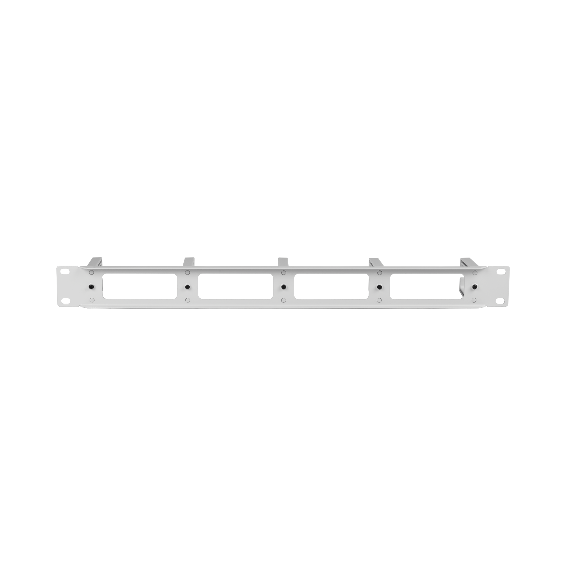 19“ 1U Cable Management Panel, 4 Openings, 5 Brackets, Plastic RAL7035
