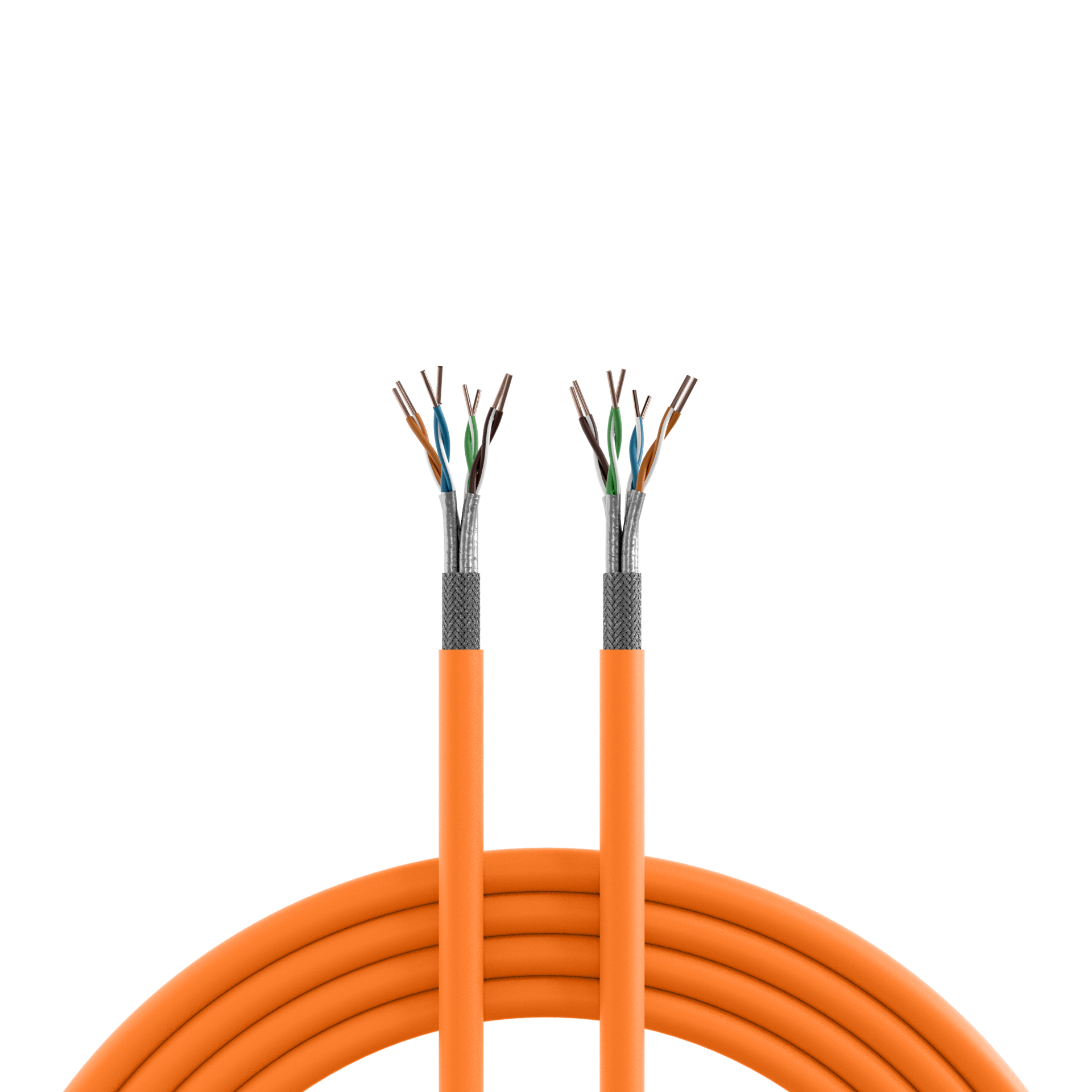 INFRALAN® Cat.7A 1200 AWG22, S/FTP 2x4P CPR B2ca orange RAL 2003