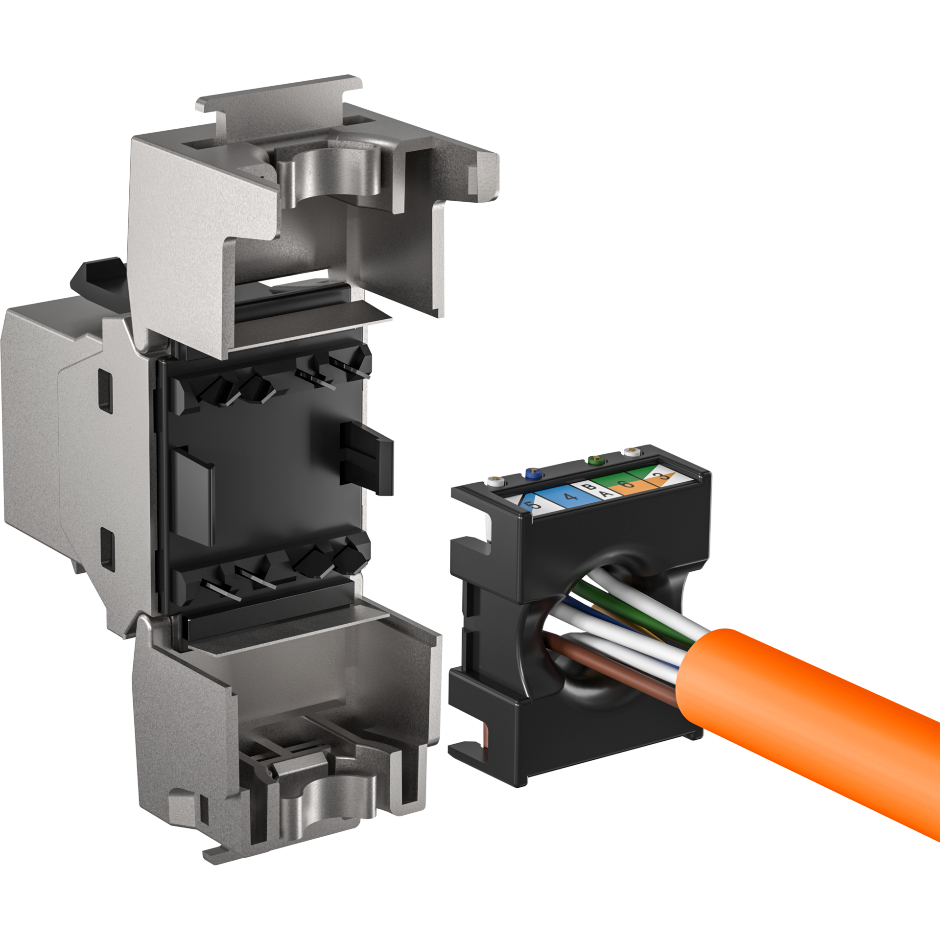 RJ45 Keystone STP, Cat.6A, 500MHz, component certified