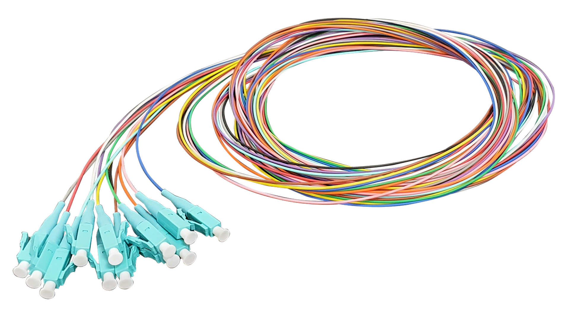 Fiber Pigtail LC OM3 -colored set 2m - 12 pieces