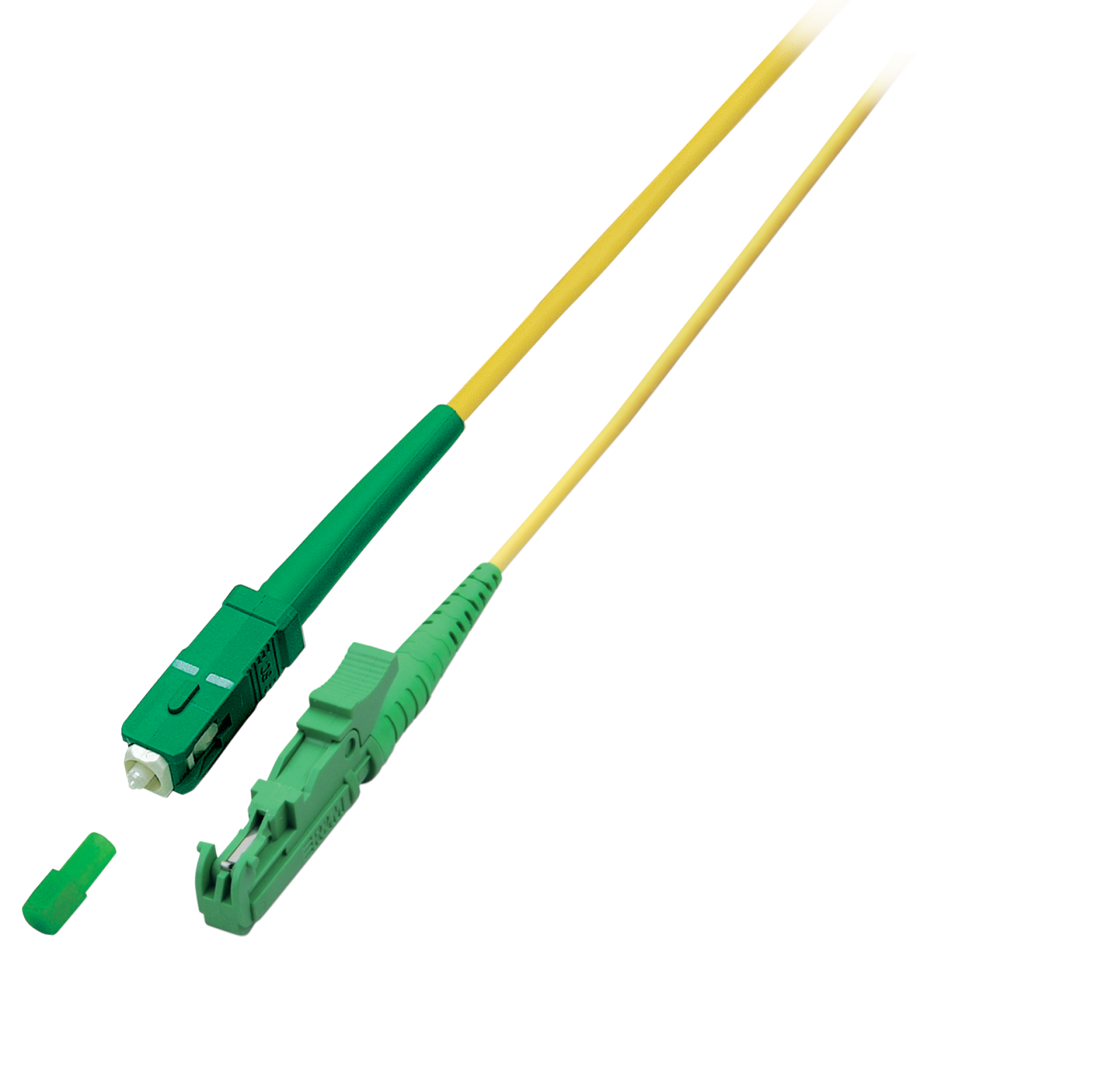 Simplex Fiber Optic Patch Cable E2000®/APC-SC/APC OS2 1m 3,0mm Yellow 9/125µm