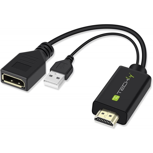 Adapter HDMI M auf DisplayPort F + USB-A M, 4Kx2K 30Hz