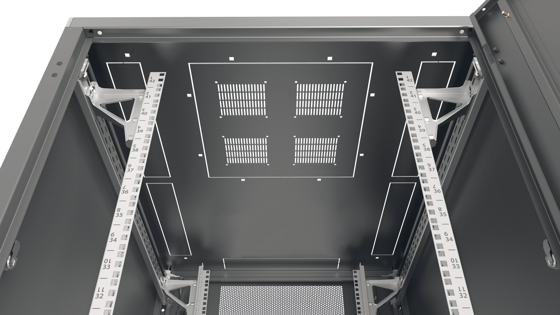 19" Server Cabinet PRO 42U, 800x800 mm, F=1-Part R=2-Part, RAL9005