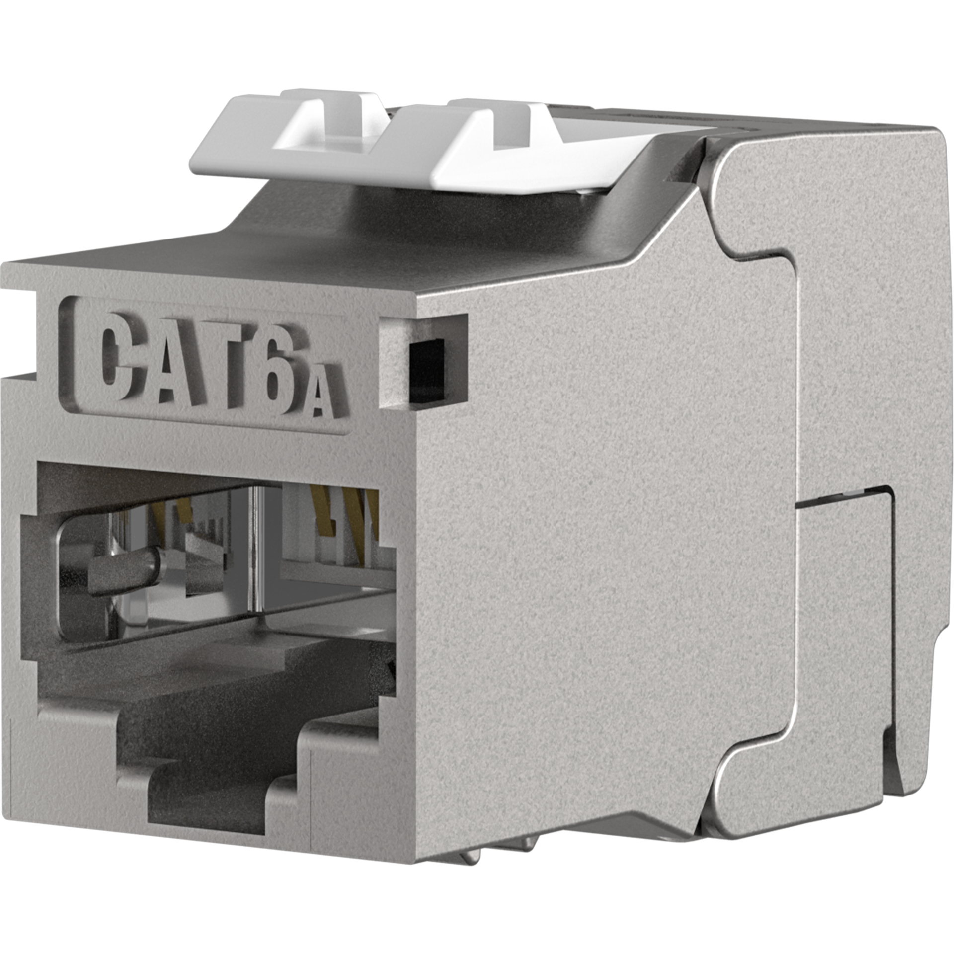 RJ45 Keystone Slimline/Shortbody Cat.6A Component certified silver