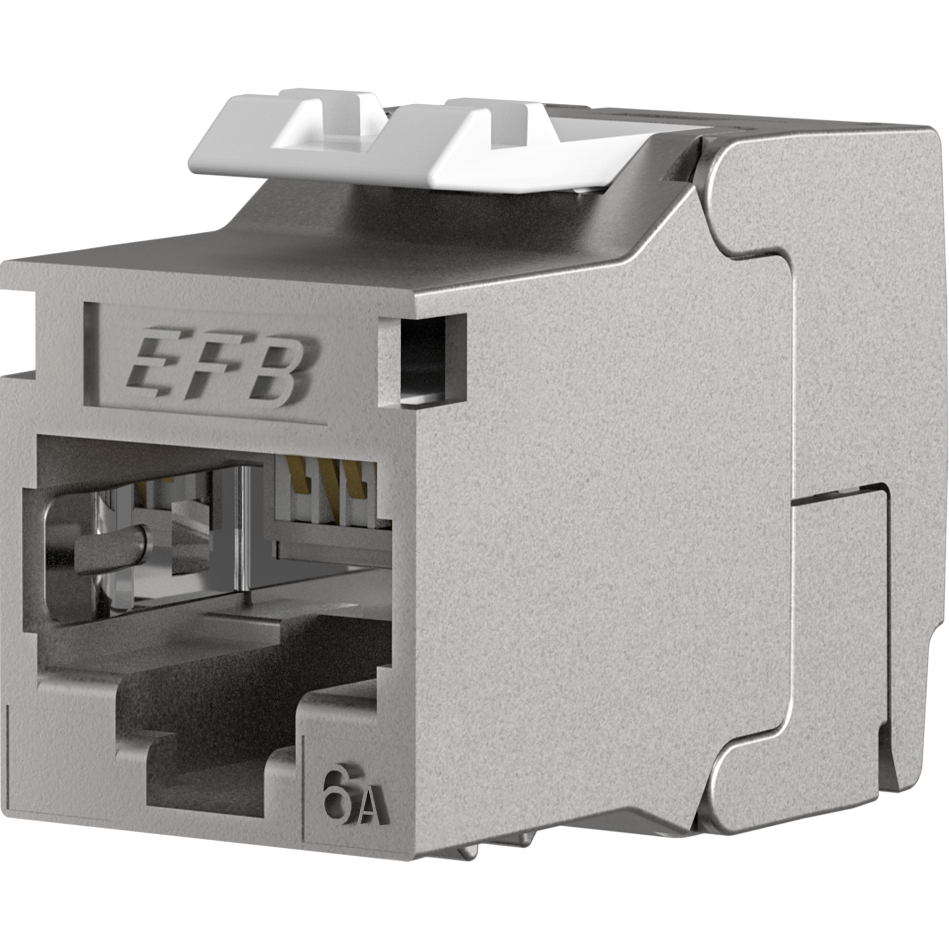RJ45 Keystone Slimline/Shortbody Cat.6A Komponentenzertifiziert silber