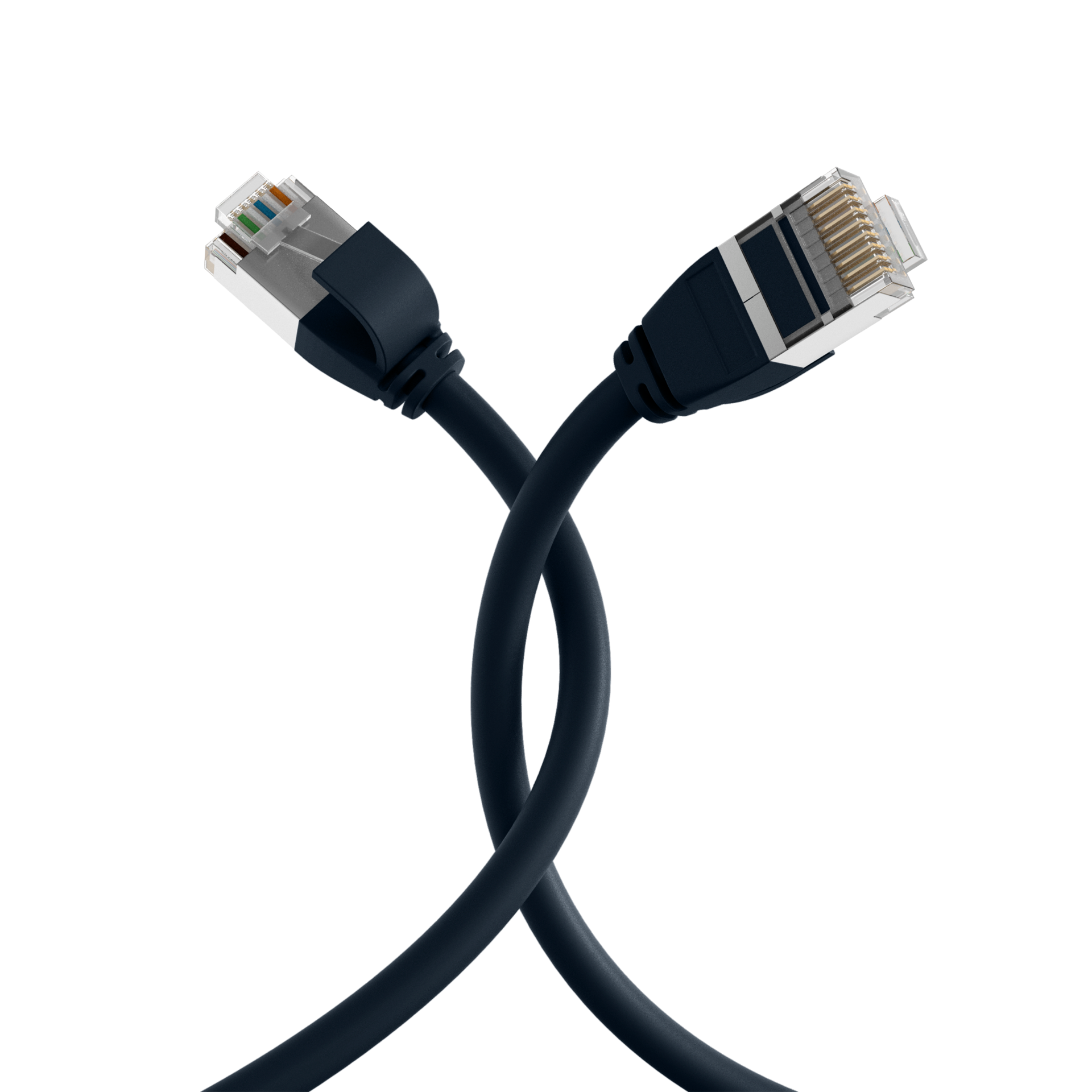 RJ45 Patchkabel Cat.6A U/FTP TPE 4mm ultraflex schwarz 0,15m