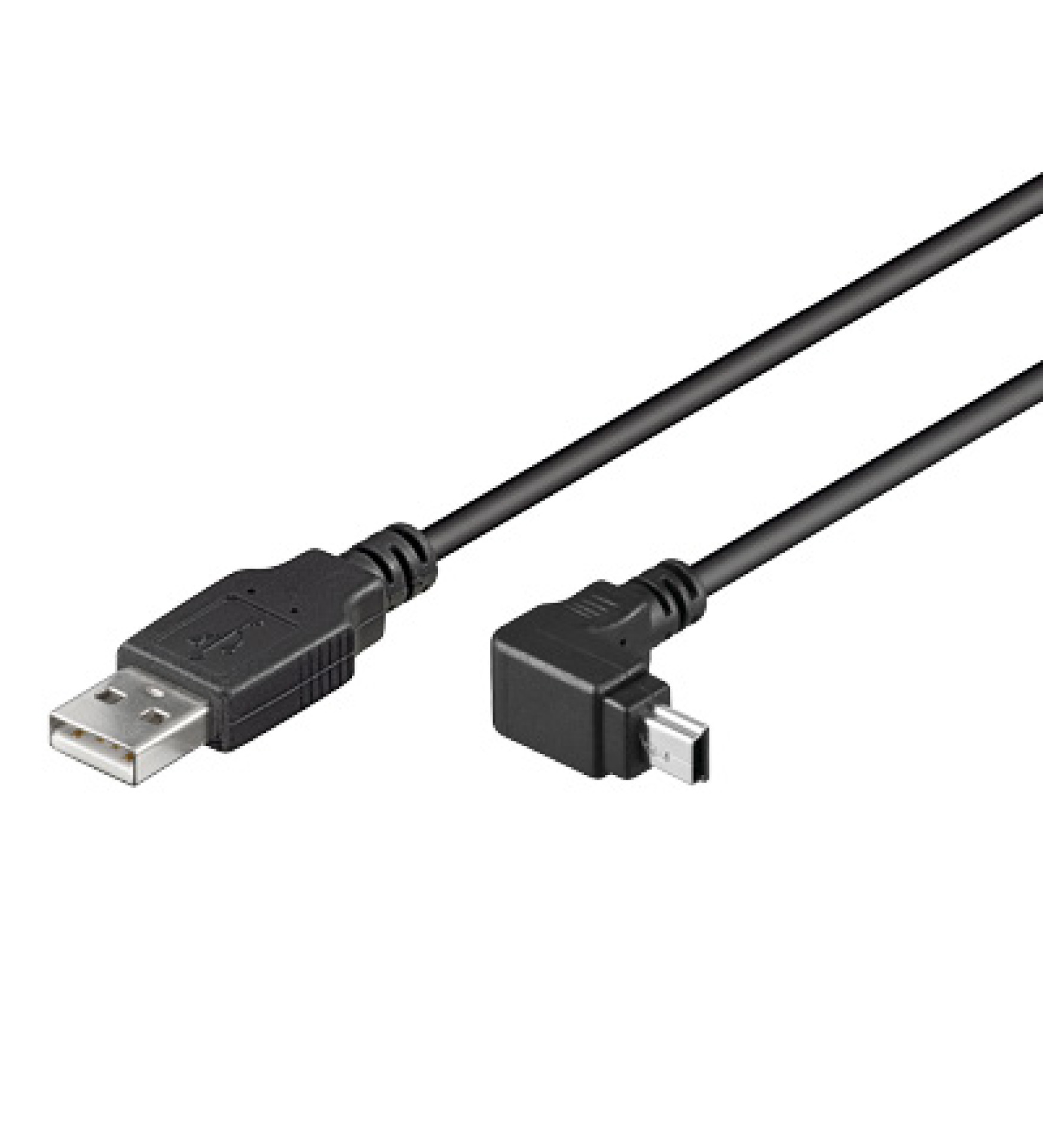 USB 2.0 Anschlusskabel Stecker Typ-A - Stecker Mini B 90° gewinkelt, 1,8 m
