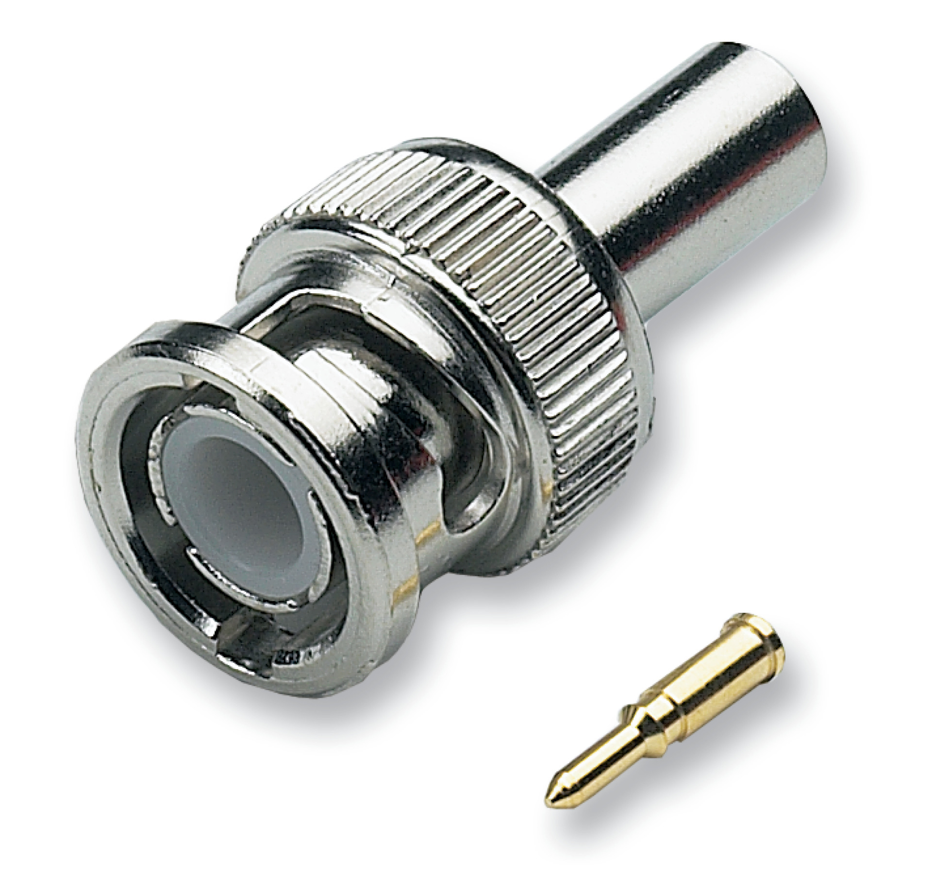 BNC plug for video cable, crimp, 0.6/2.8, 75 Ohm