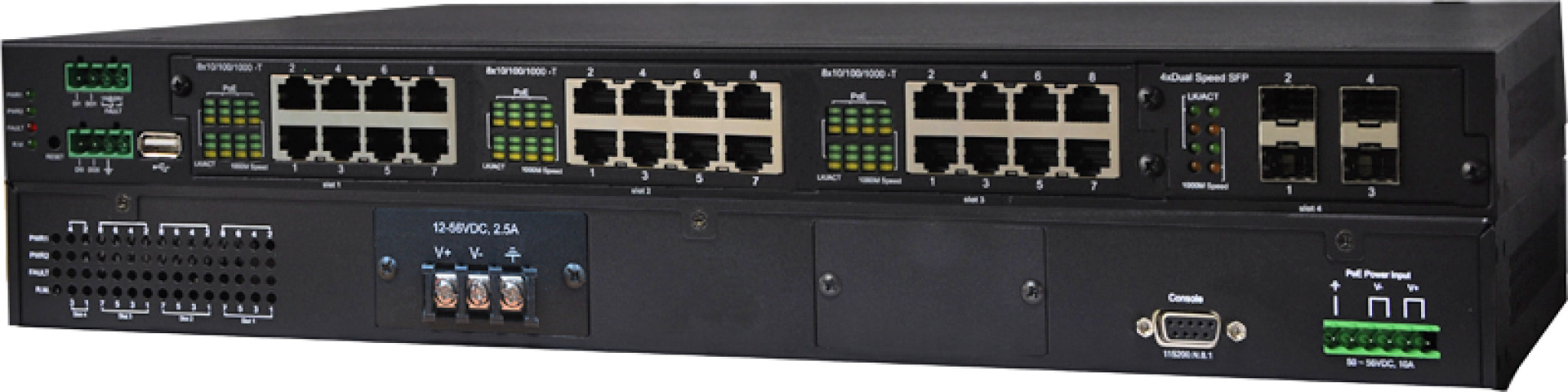28-Port L2 Gigabit Ethernet PoE Plus Switch, 4x DualSpeed SFP