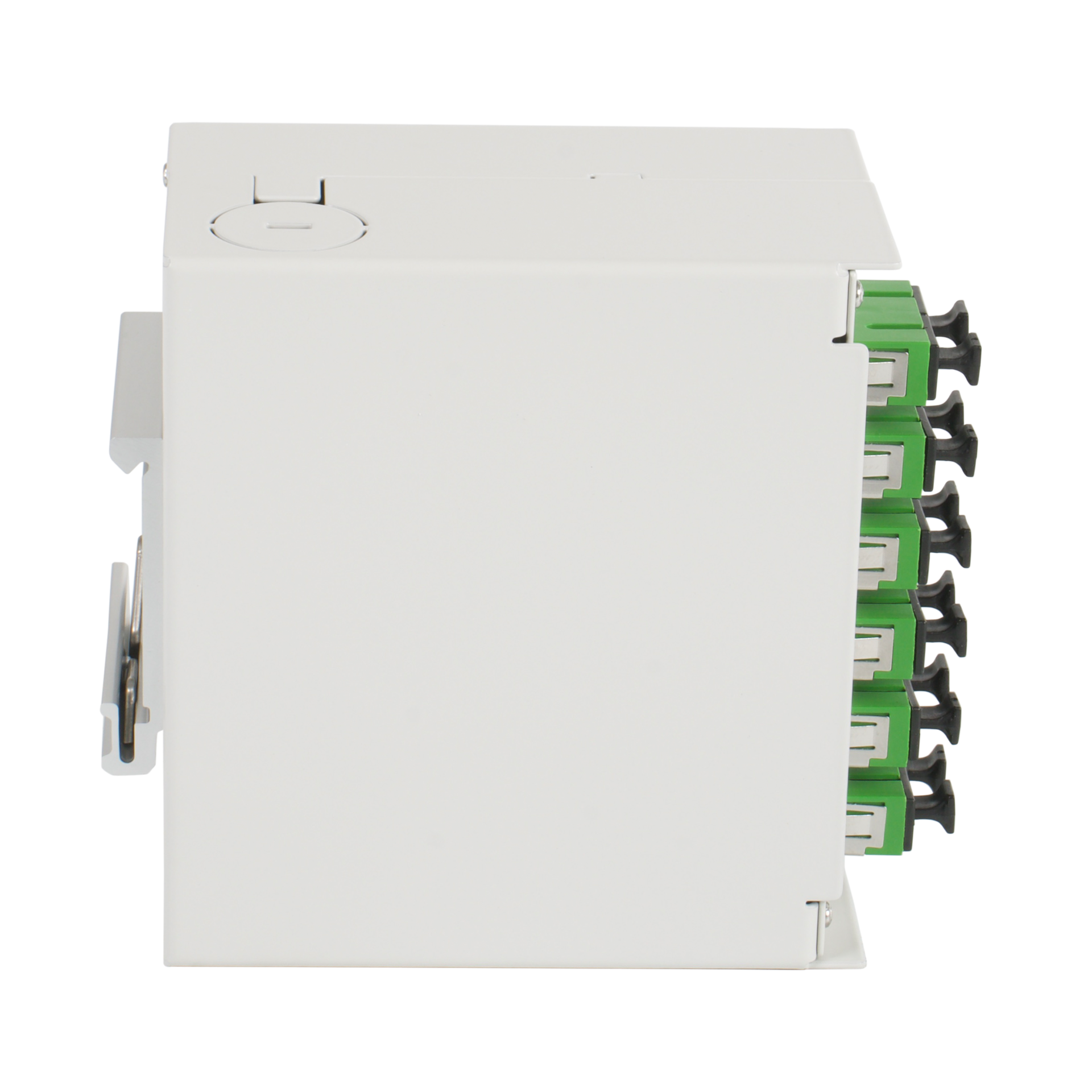 Hutschienenbox OS2 6xSC/APC-Duplex Kupplung, ohne Pigtails