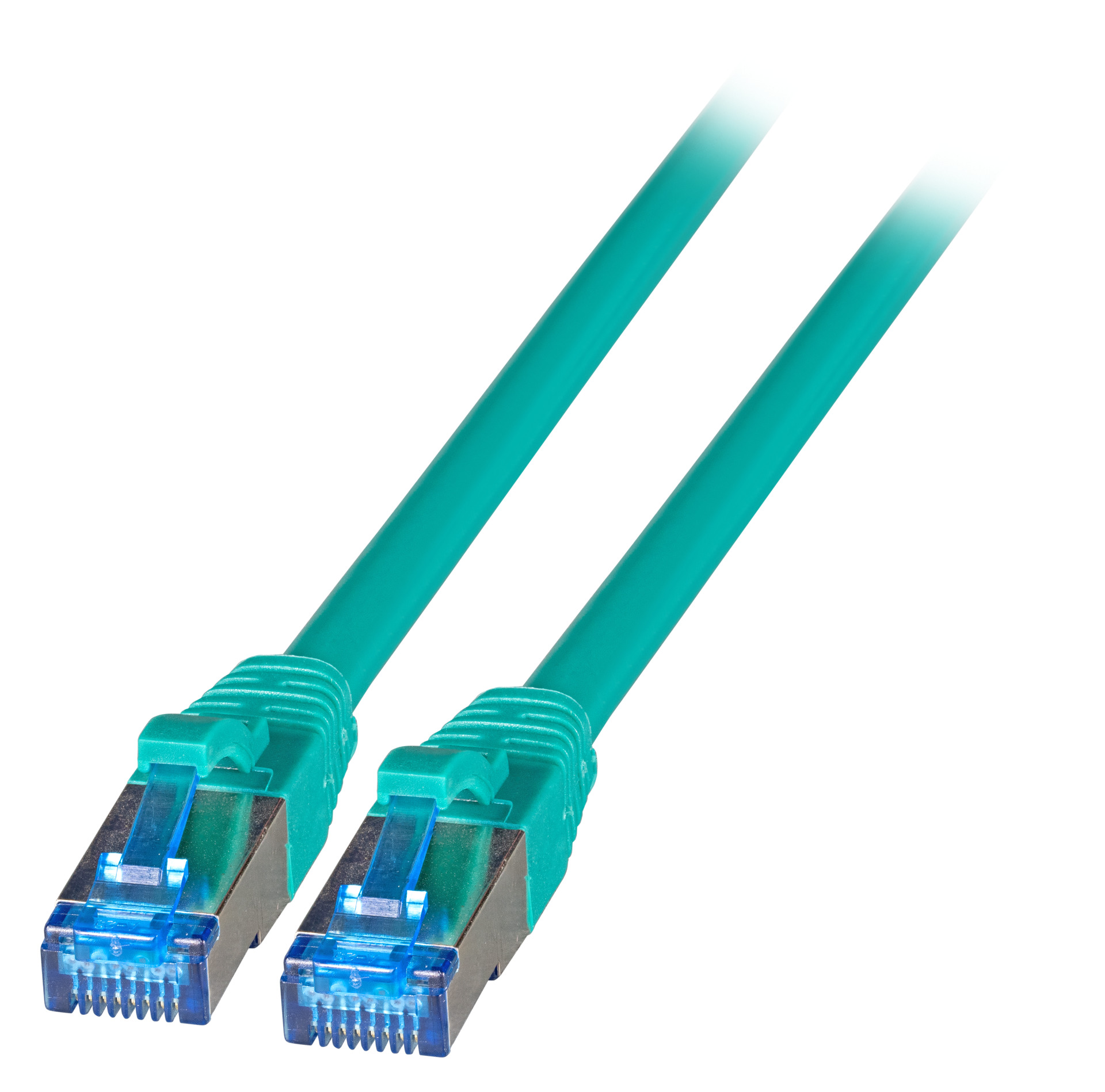 RJ45 Patch cable S/FTP, Cat.6A, Cat.7 Raw cable TPE superflex, 1m, green