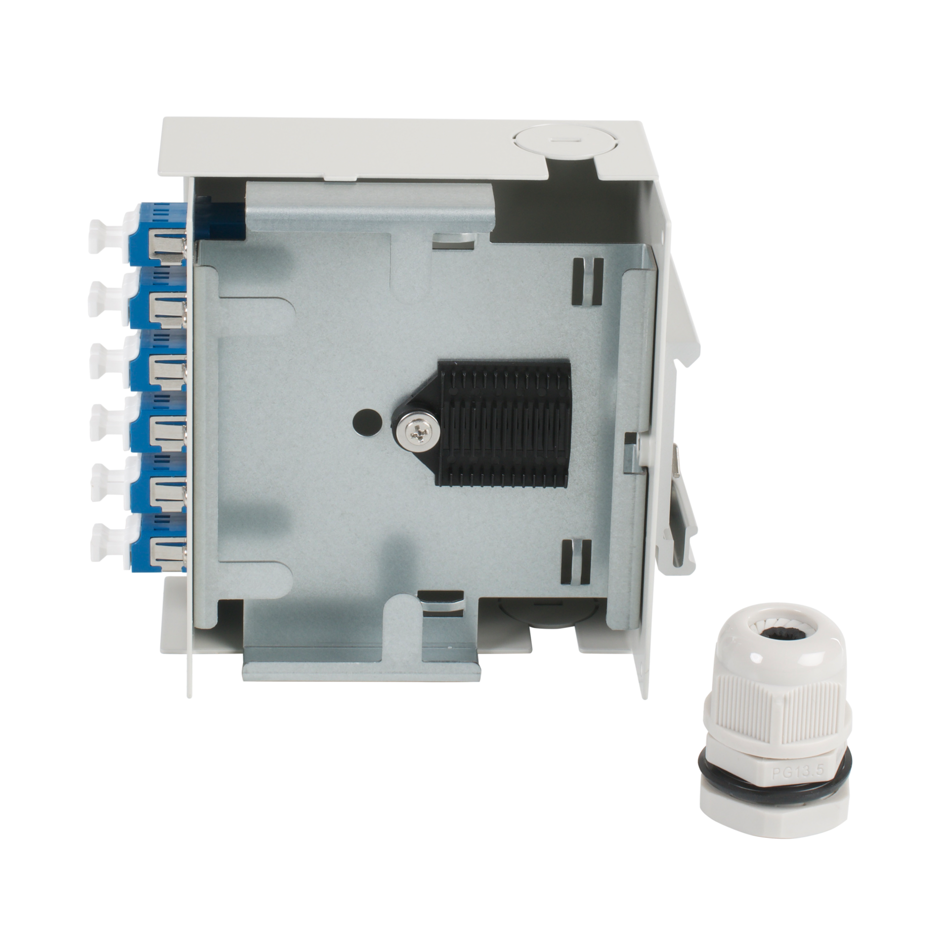 Hutschienenbox OS2 6xLC-Duplex Kupplung, ohne Pigtails