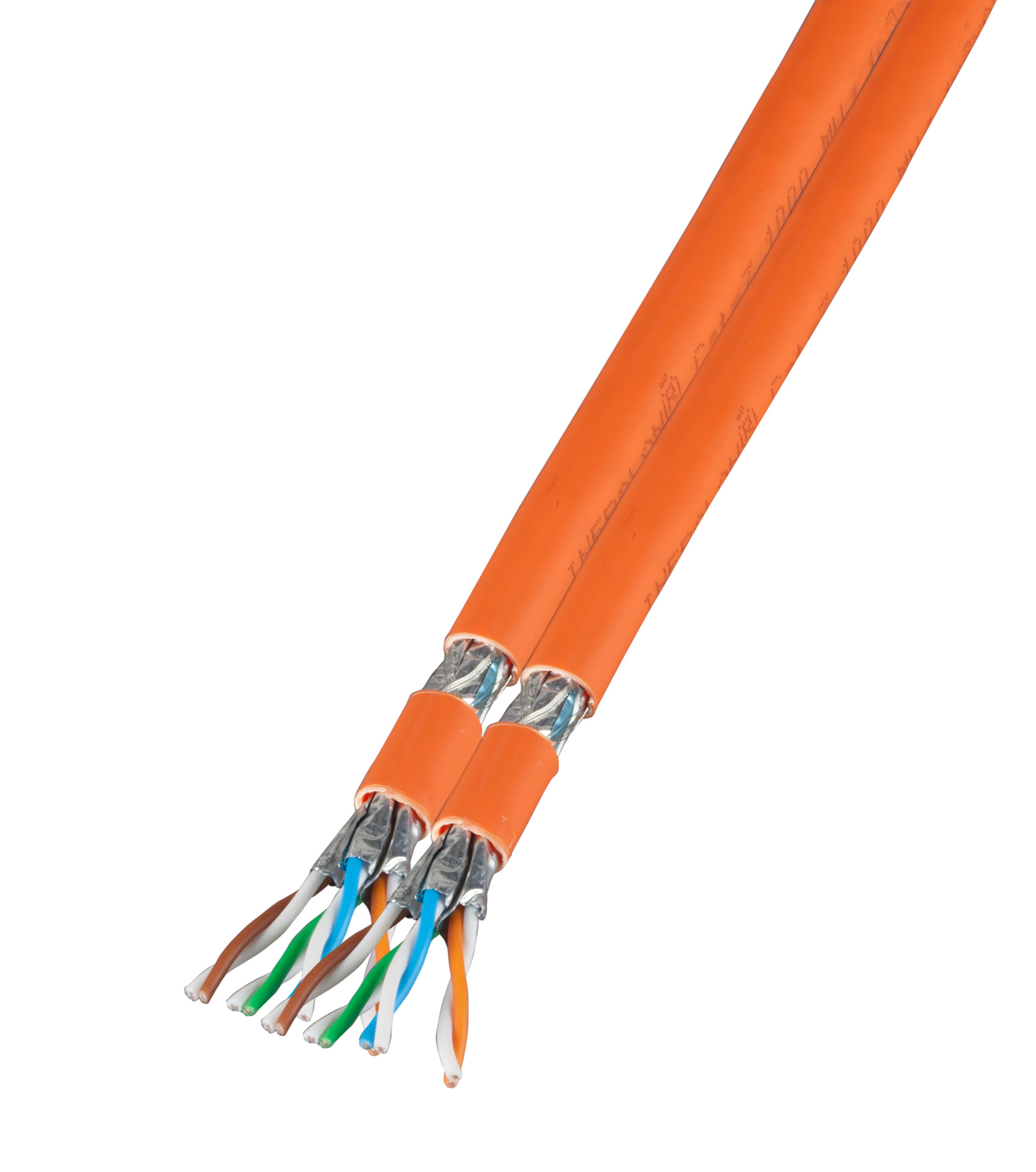 Duplex LAN Cat.7 1000 AWG23 S/FTP,4P FRNC-B, CPR Dca, orange, 500m