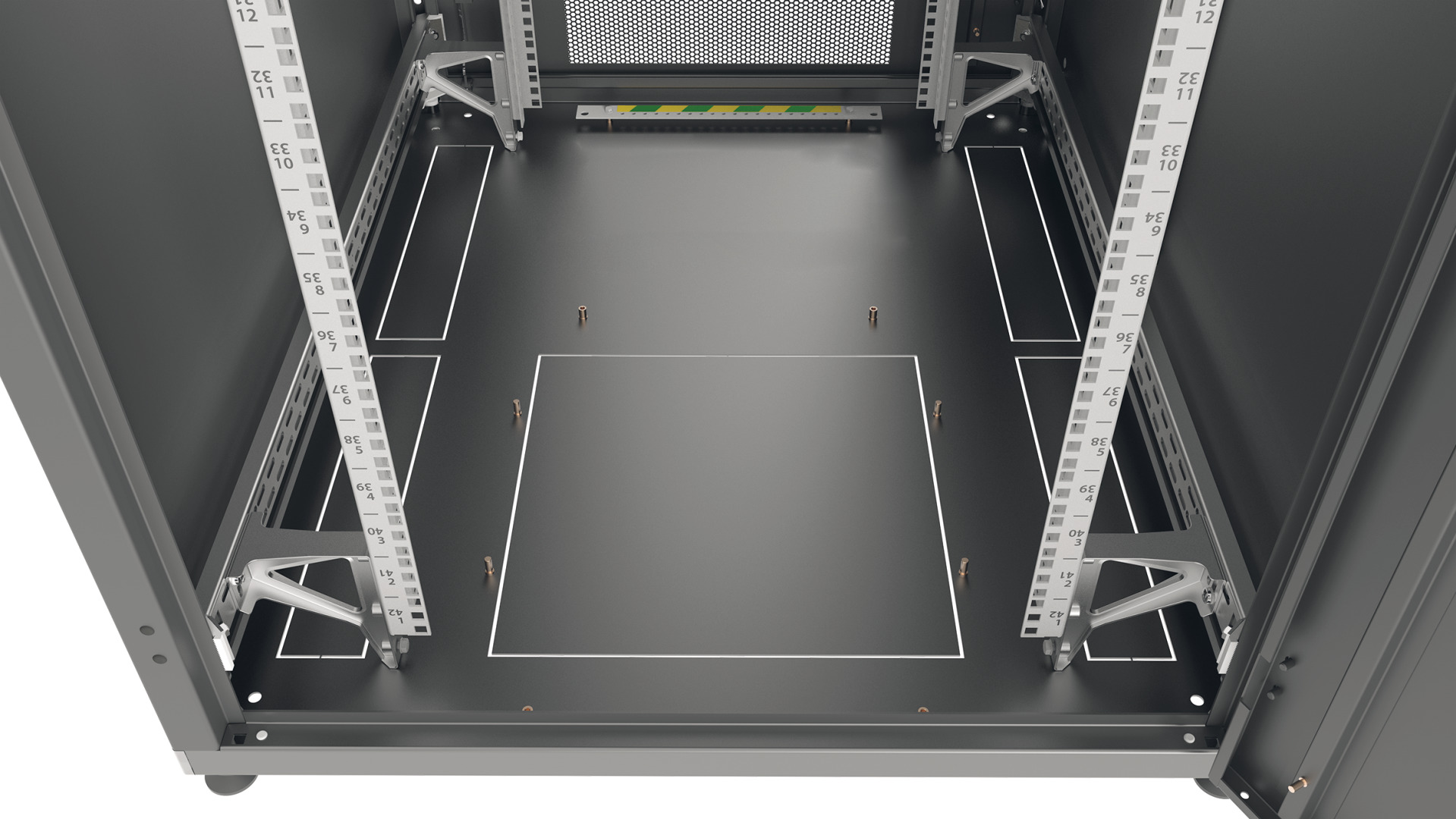 19" Server Cabinet PRO 42U, 800x1000 mm, F+R 2-Part, RAL7035