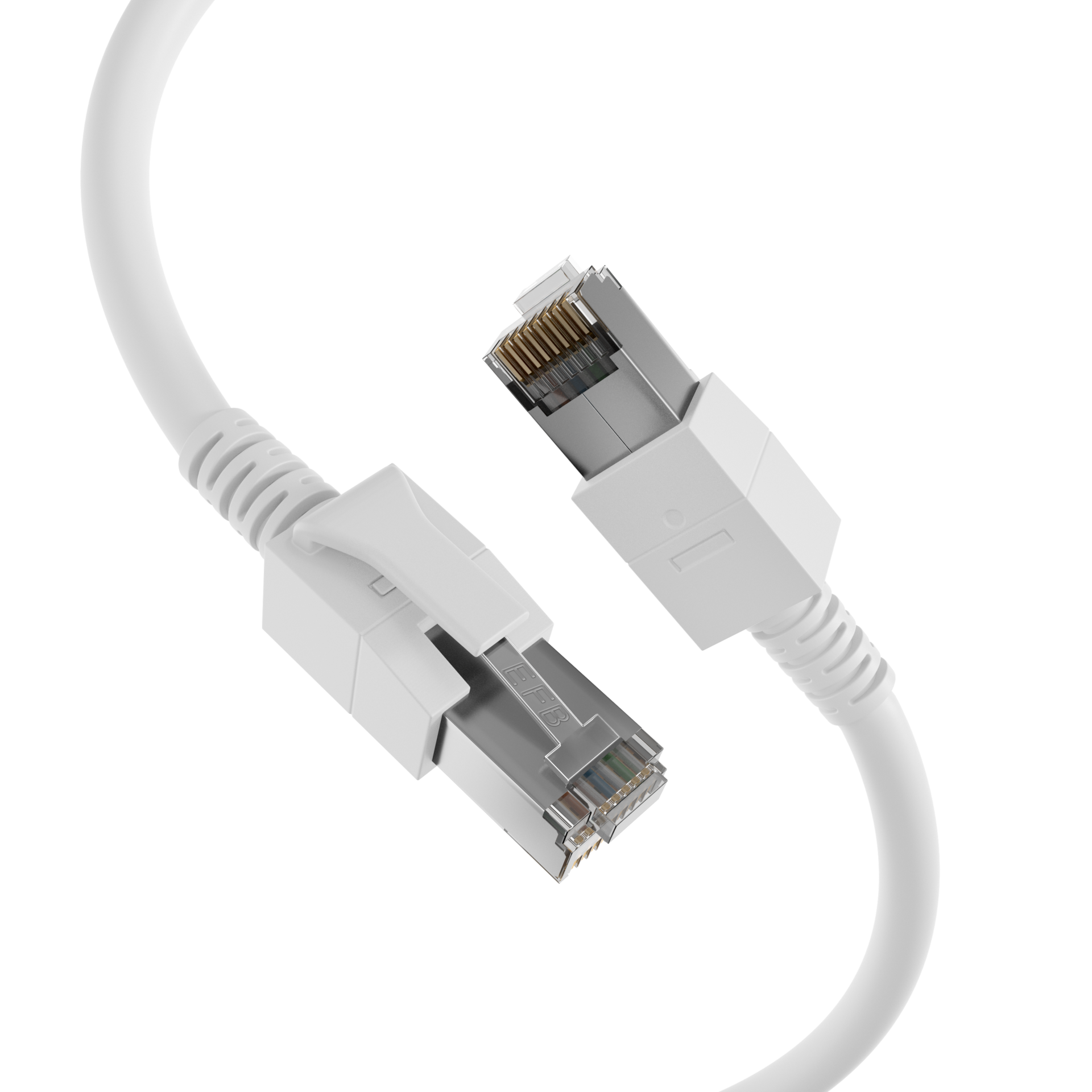 RJ45 Patchkabel Cat.6A S/FTP FRNC VC LED weiß 1m