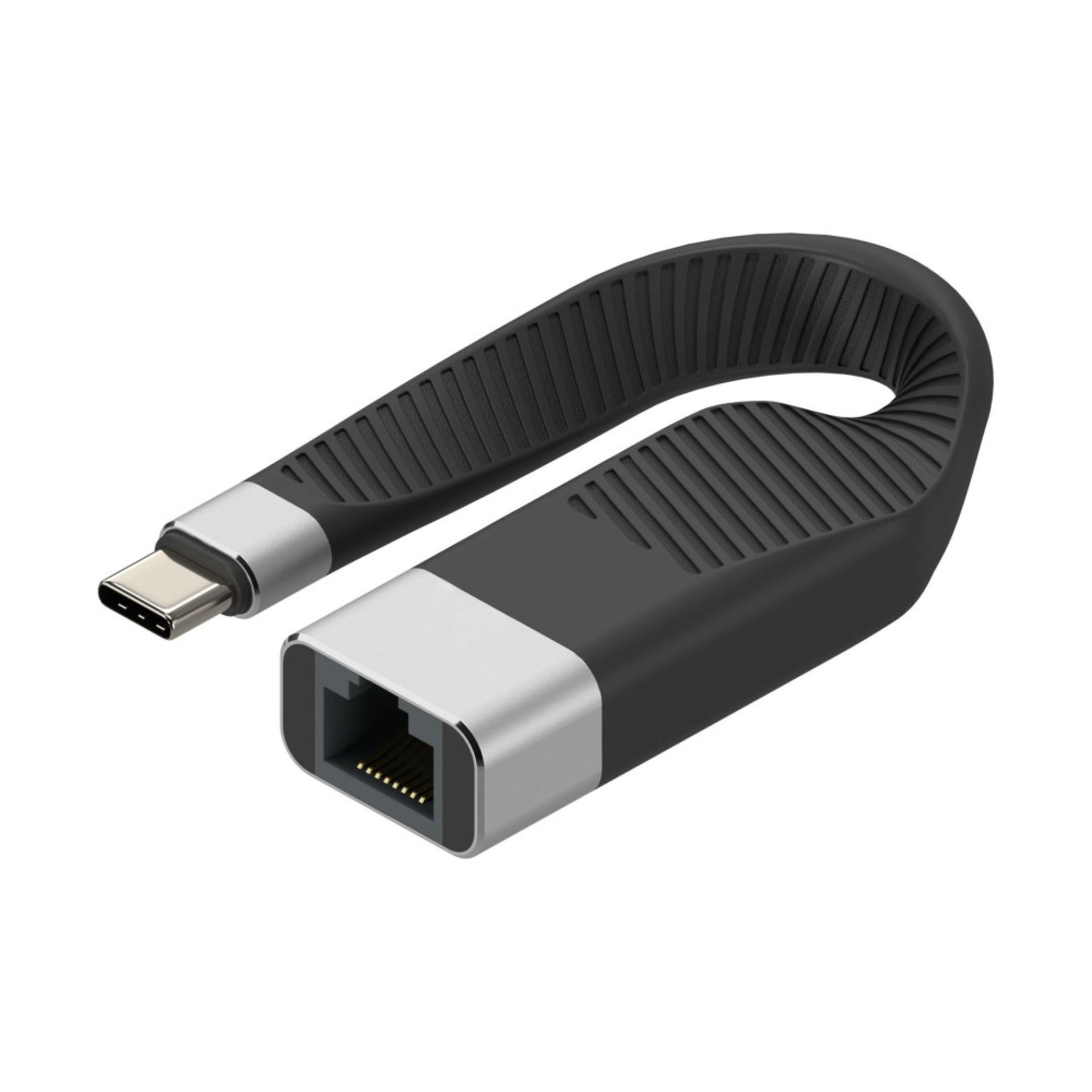 Techly USB-C male to RJ45 female short flat FPC cable