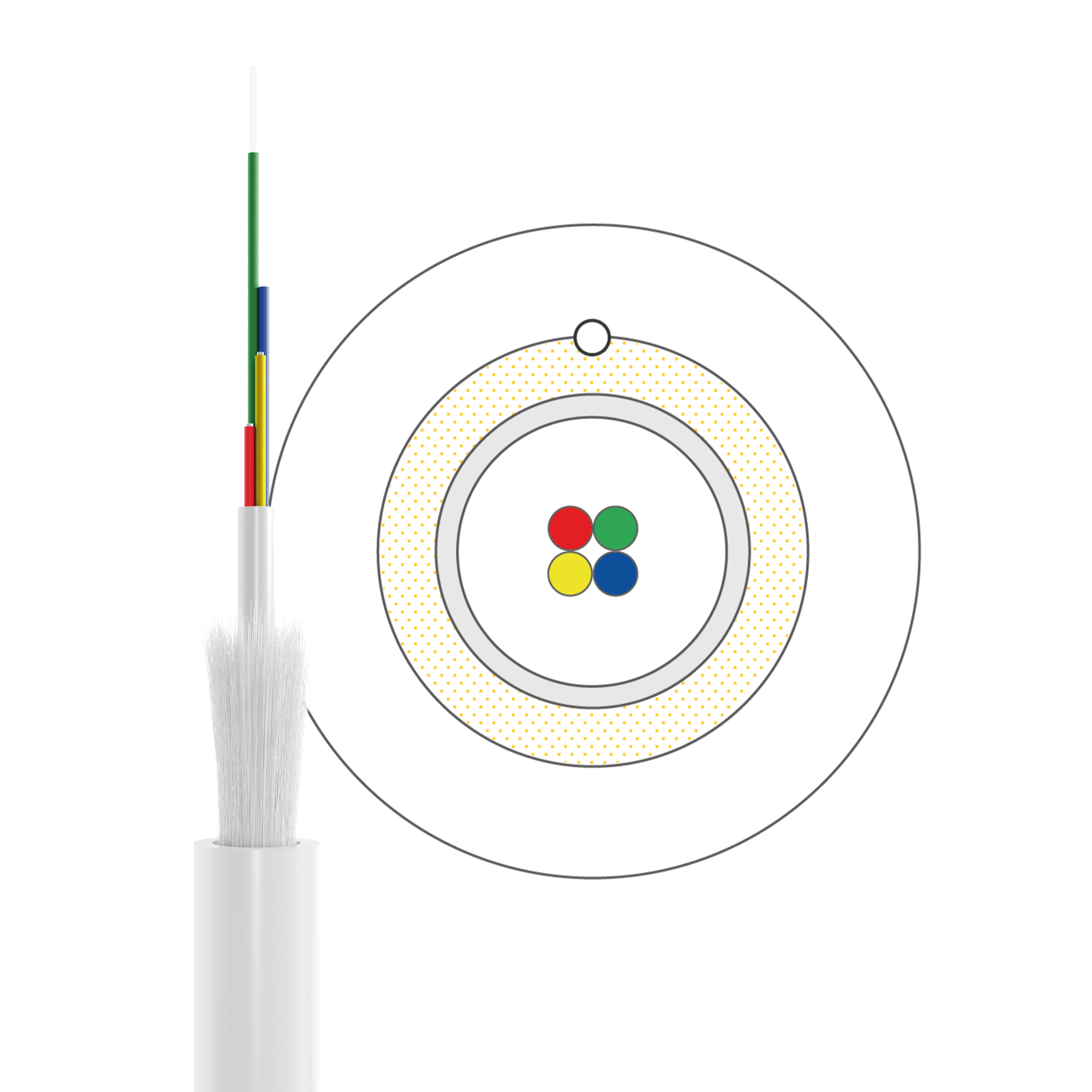 C home fibre idrop 900 I-VH OS2 4E (1x4) Dca 500N LSZH weiss G657A2 250m Box