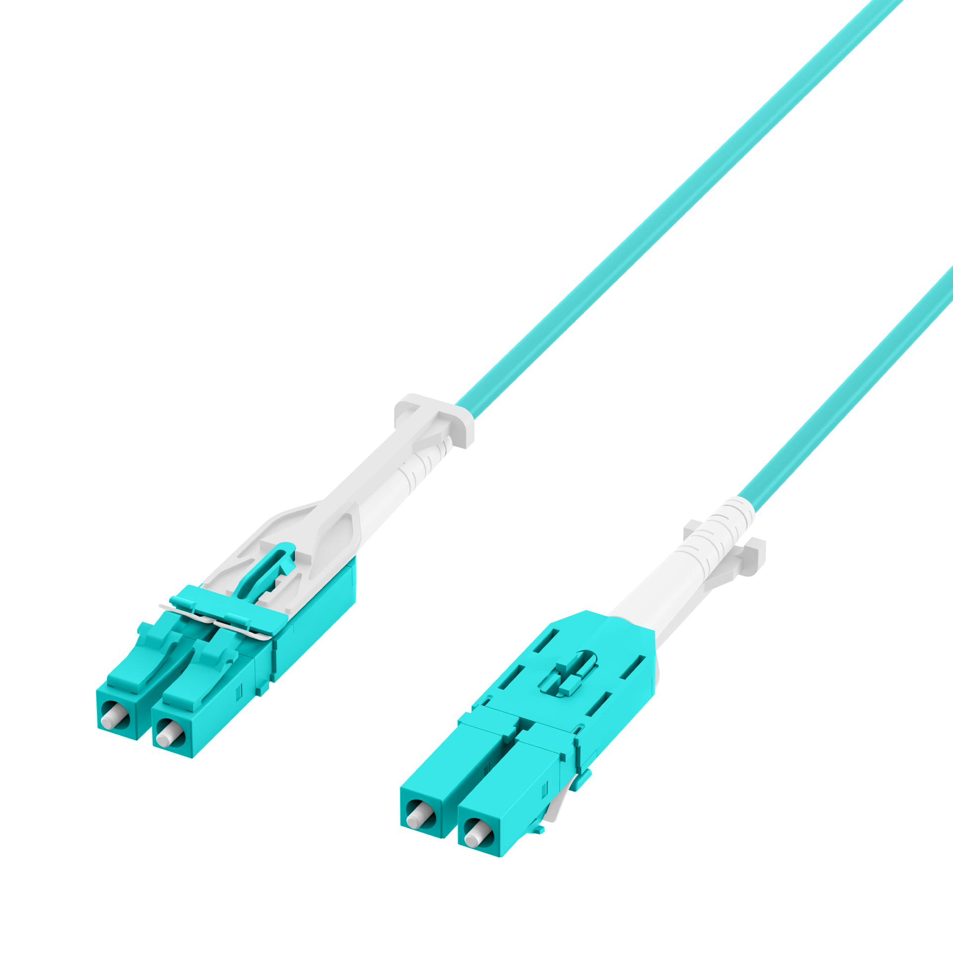 Duplex Patchkabel Push/Pull LC-LC OM3 0,5m LSZH 3mm aqua
