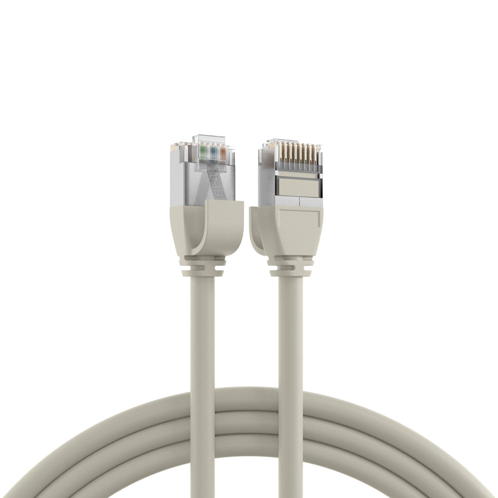 RJ45 Patchkabel Cat.6A U/FTP TPE 4mm ultraflex grau 0,15m
