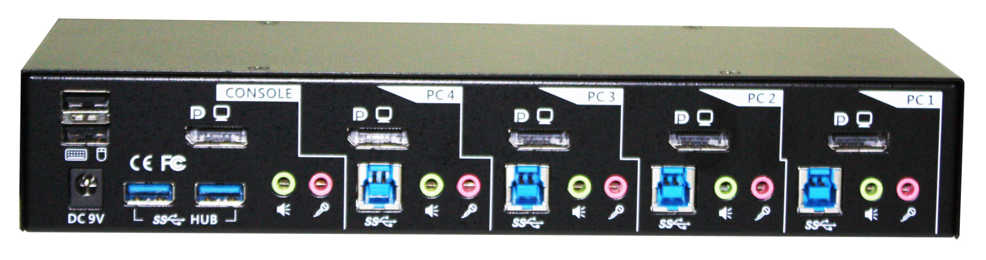 4-Port DisplayPort USB KVM Switch, Audio & USB 3.0 Hub