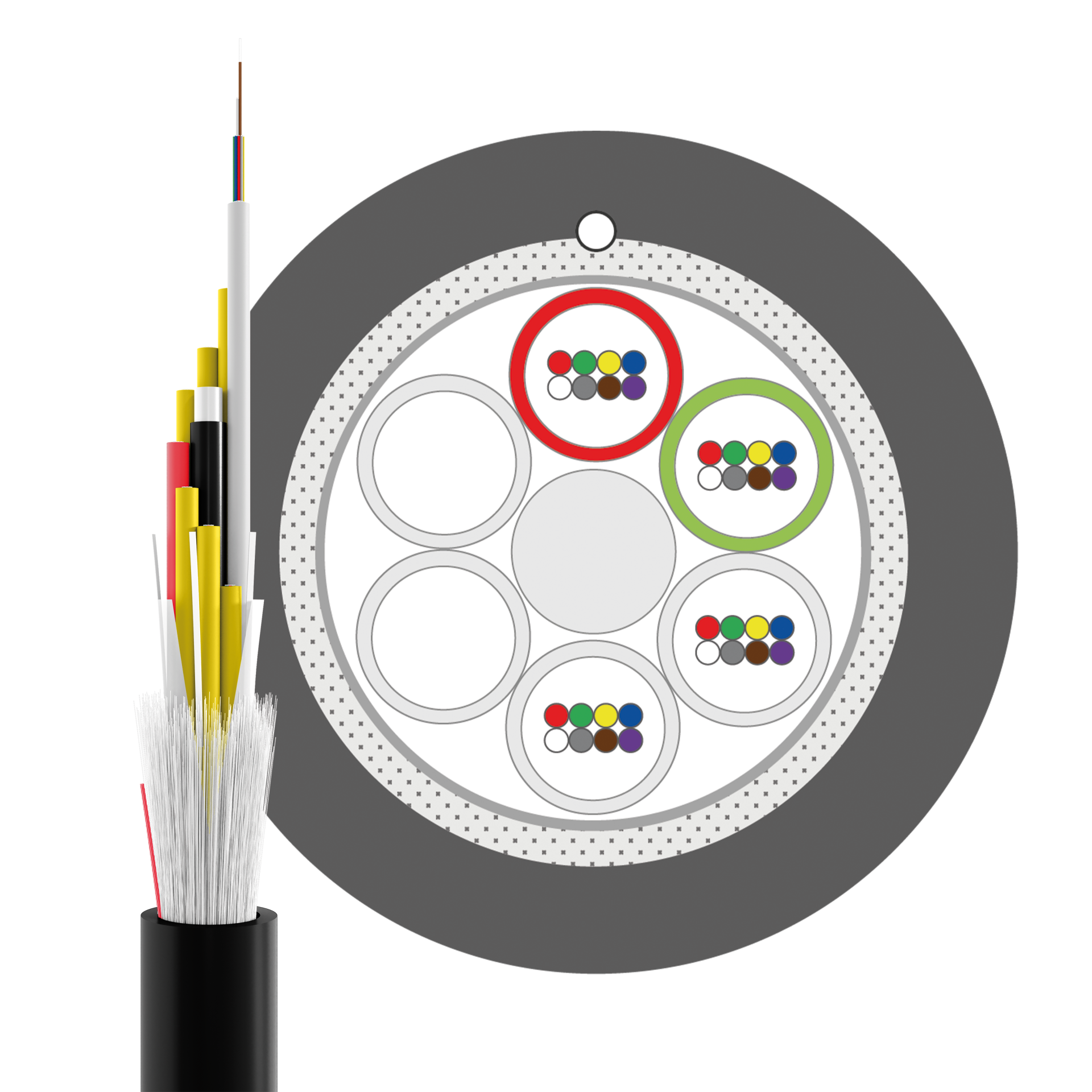 INFRALAN® U-DQ(ZN)BH OM4 48G (4x12) Eca 5000N LSZH schwarz 11,2mm