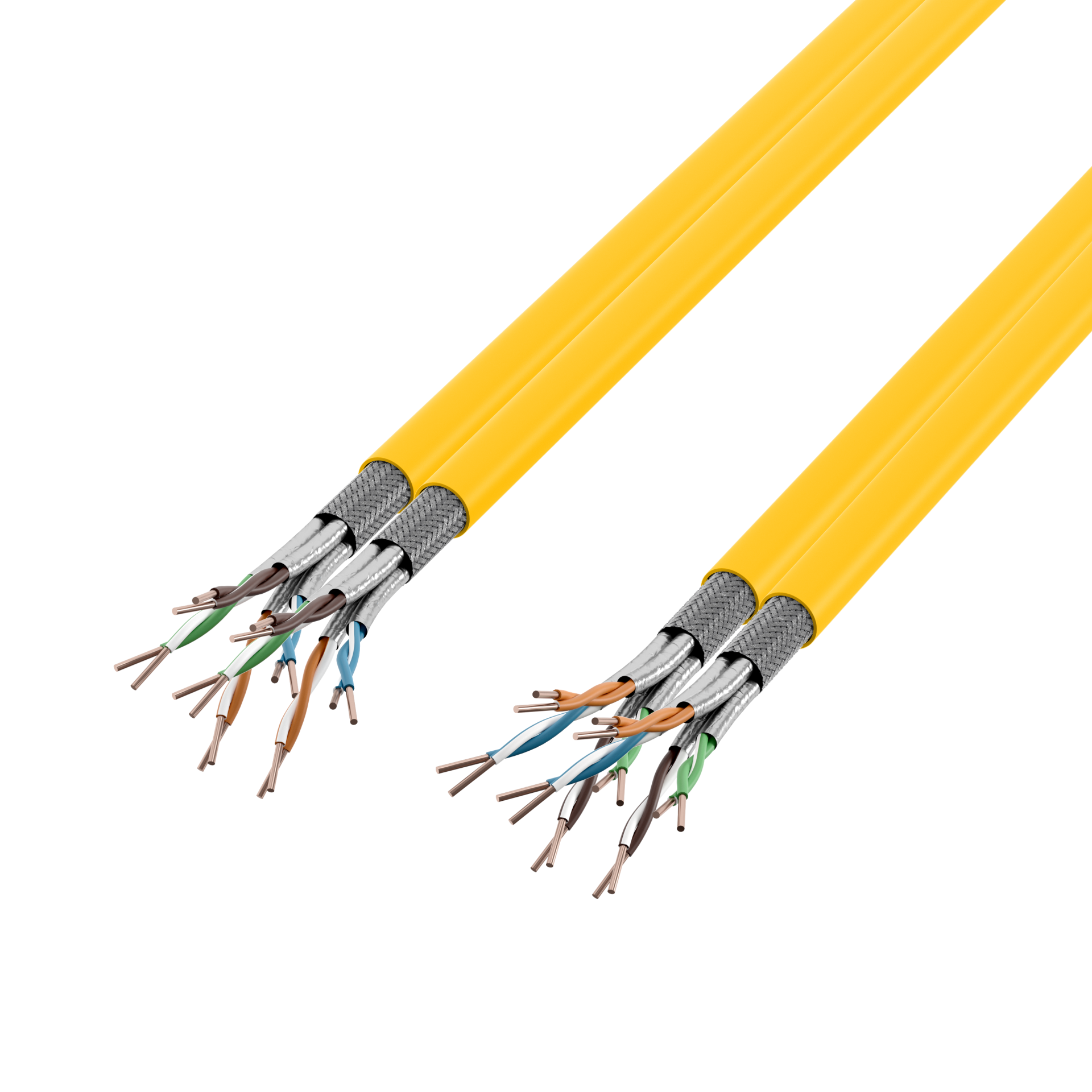 INFRALAN® Cat.7A 1250 AWG23,S/FTP 2x4P CPR Cca rapsgelb RAL 1021