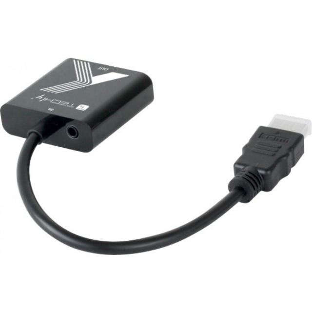 HDMI to VGA Cable Adapter Converter with audio jack plug, 0.1m