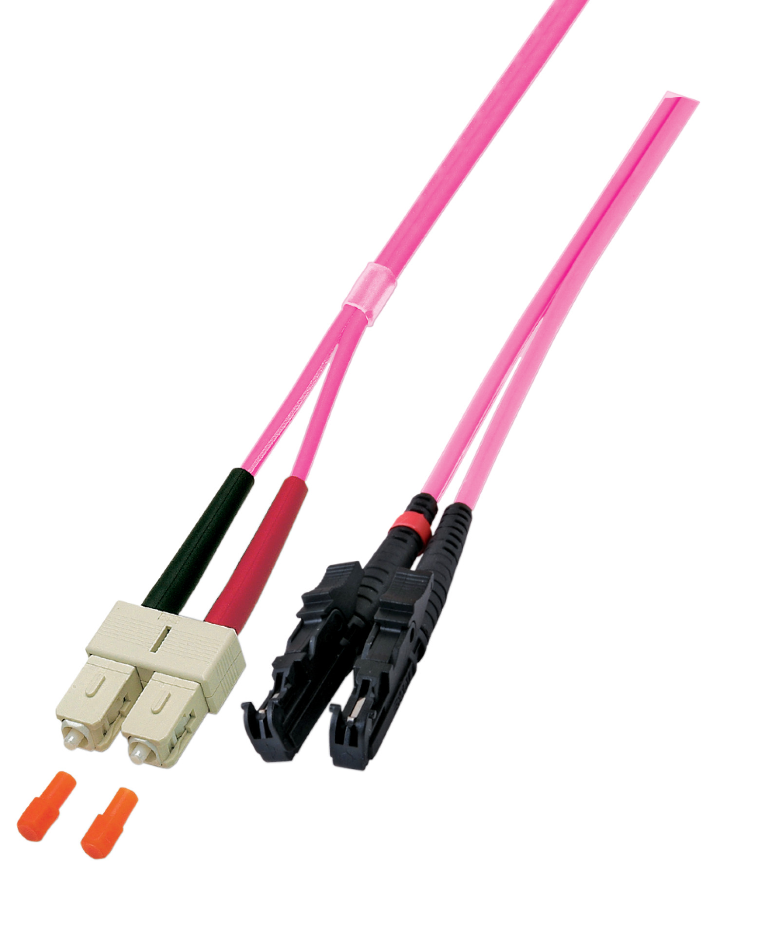 Duplex Jumper SC-E2000® 50/125µ, OM4, LSZH, erika violett, 3.0mm, 15m