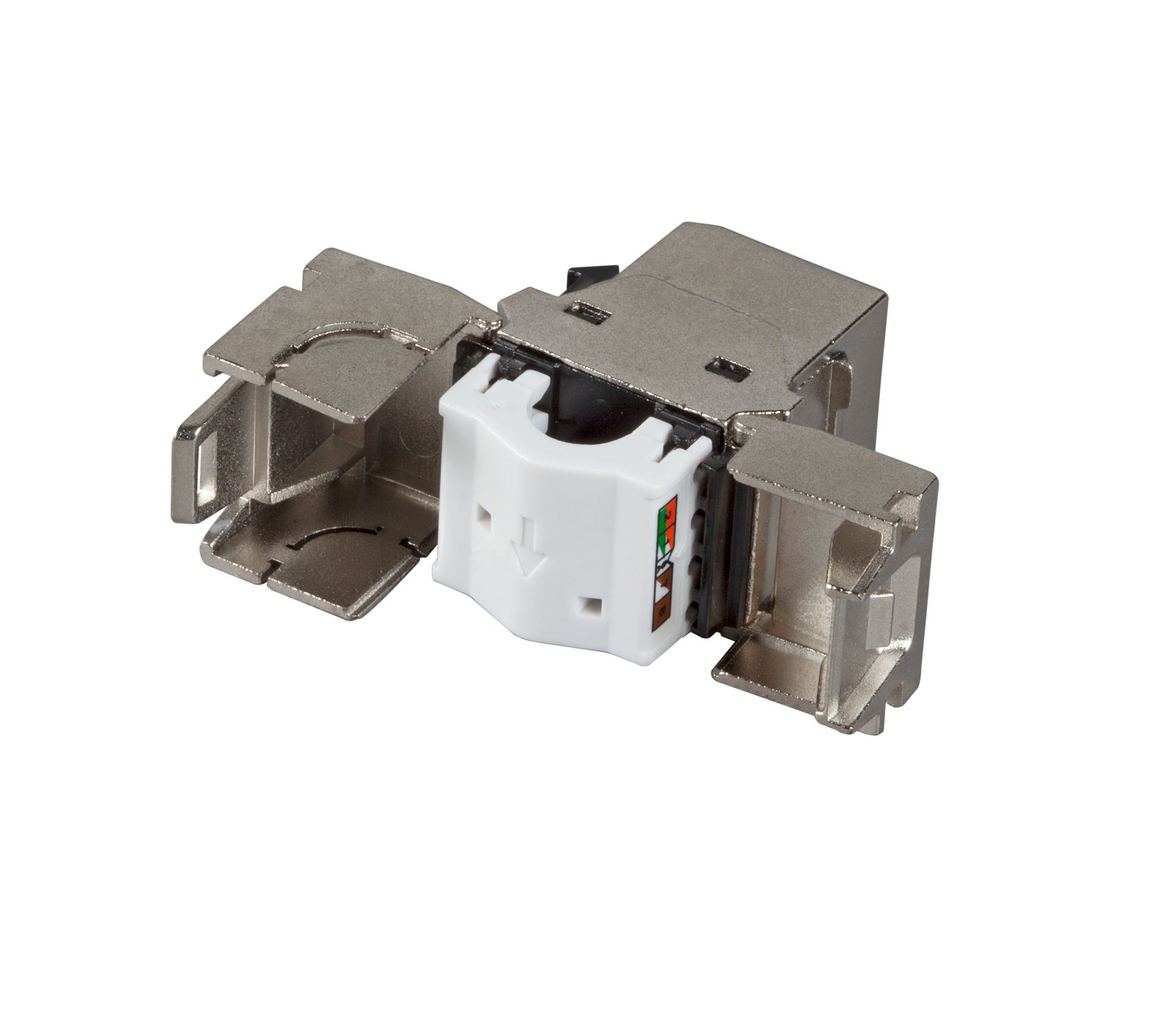 RJ45 Keystone STP, Cat.6A, 500MHz,,gewinkelt