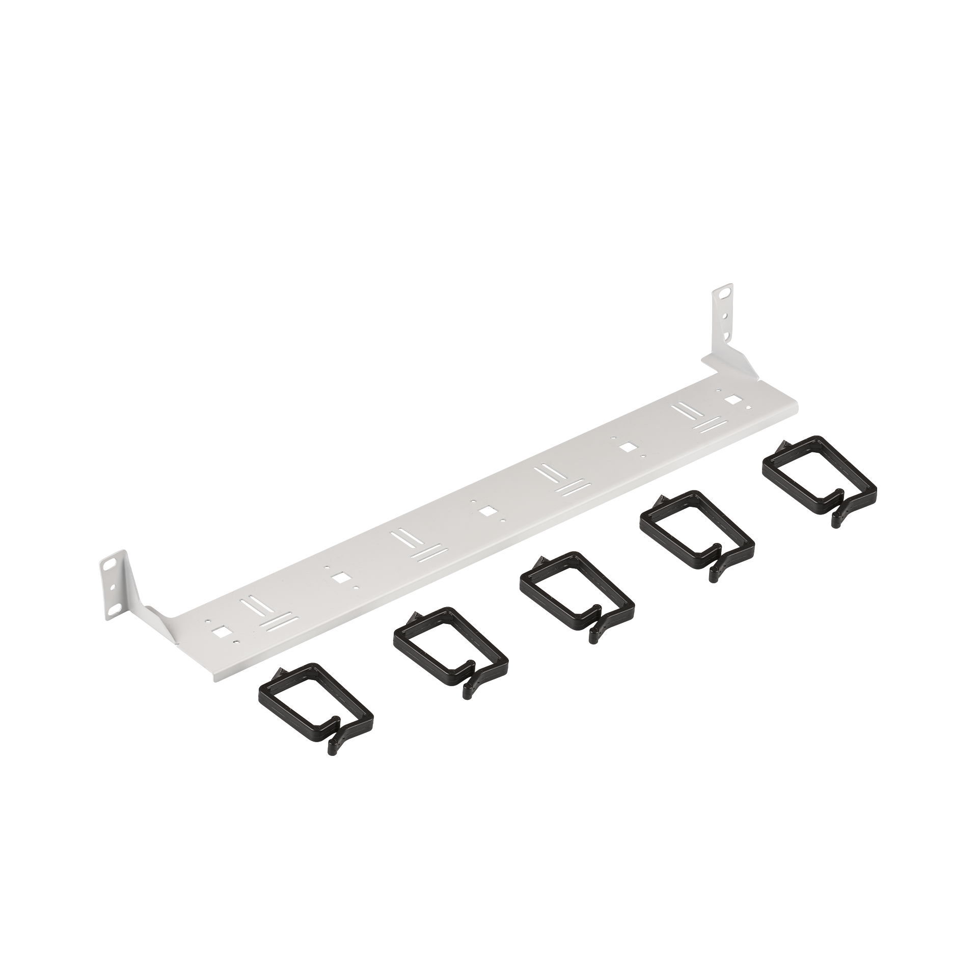 19" 0U Cable Routing Bracket, 5 Brackets, RAL7035