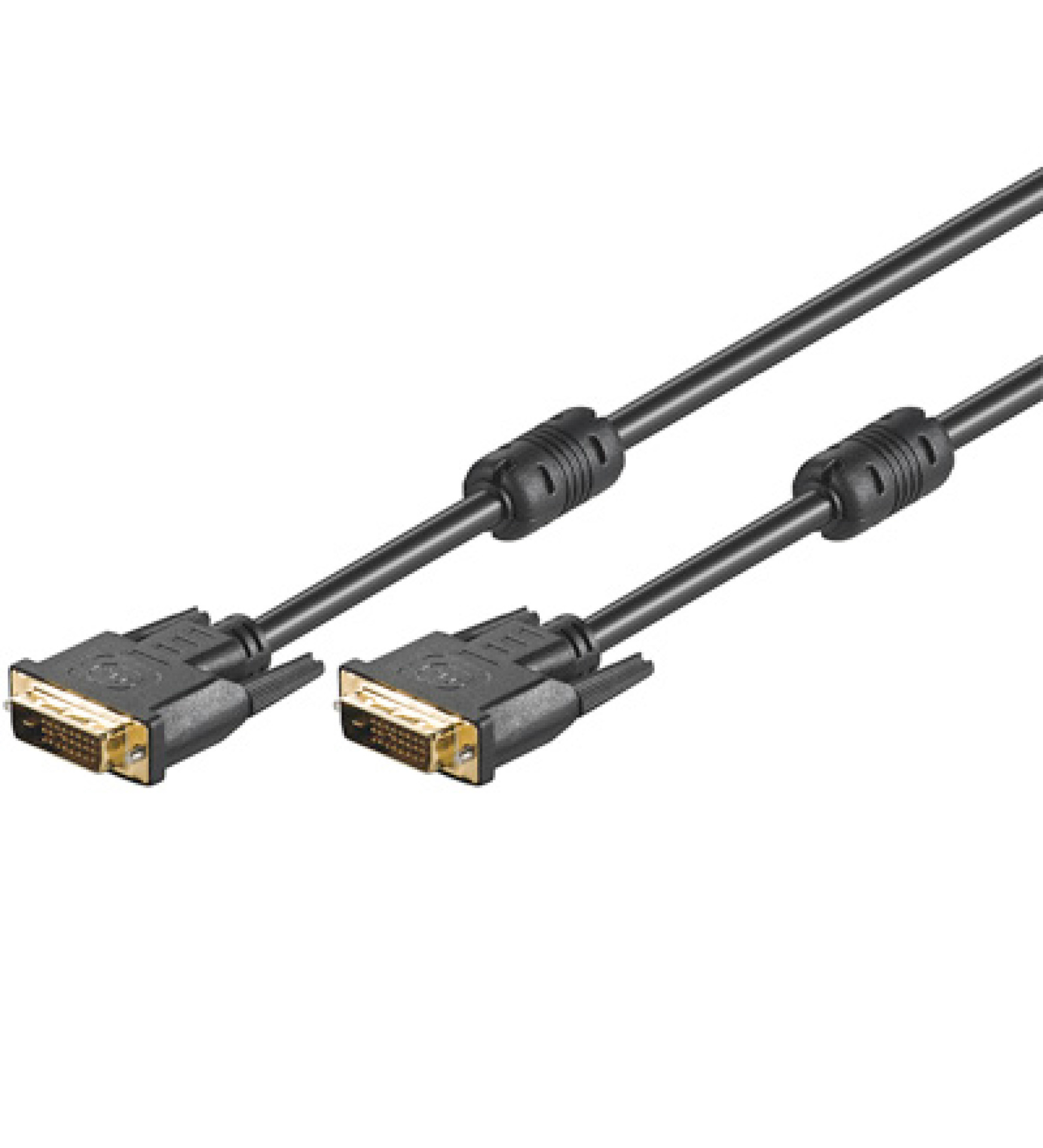DVI-D Dual-Link Anschlusskabel Stecker/Stecker mit Ferrit, schwarz, 5 m