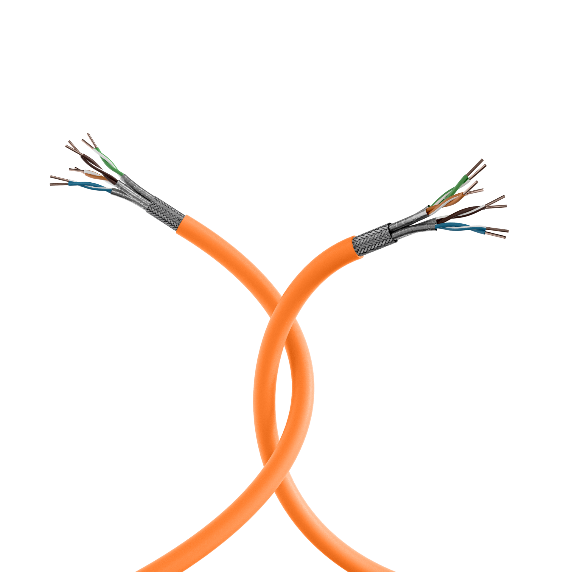 INFRALAN® Cat.7A 1200 AWG22, S/FTP 4P CPR B2ca orange RAL 2003, 100m