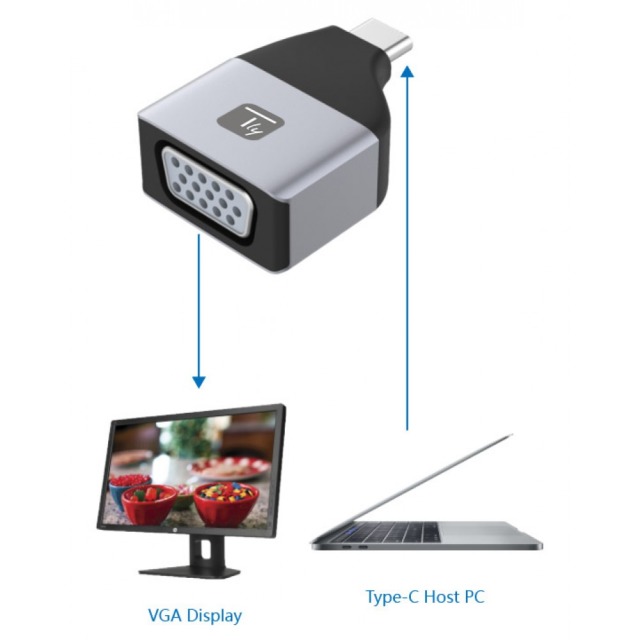 Adapter USB-C M to VGA F