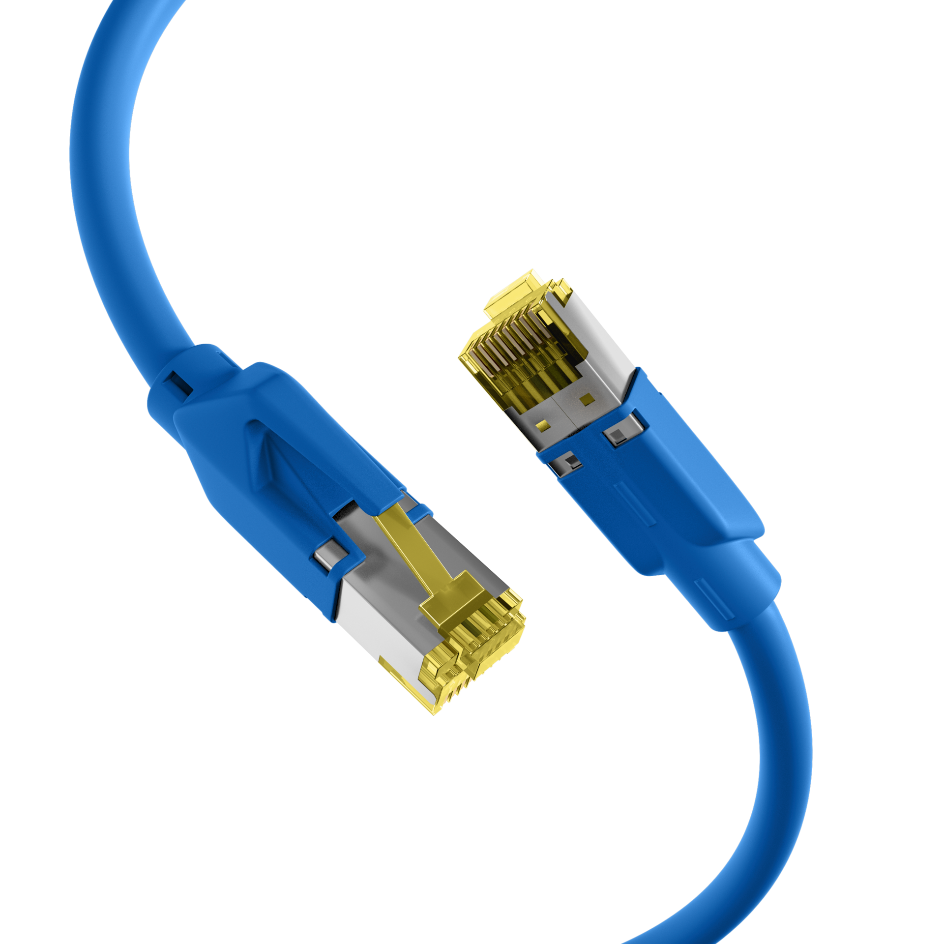 INFRALAN® RJ45 patch cord S/FTP, Cat.6A, TM31, UC900, 1m, blue