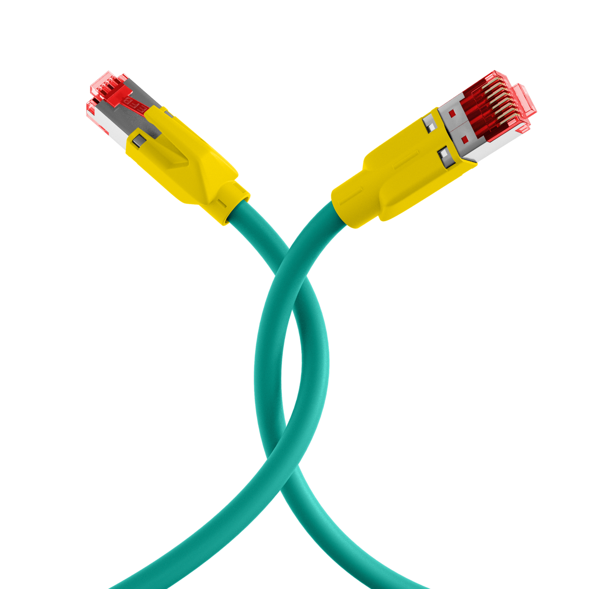 RJ45 Patchkabel Cat.5e SF/UTP PUR  TM21 Tülle gelb schleppfähig grün 1m