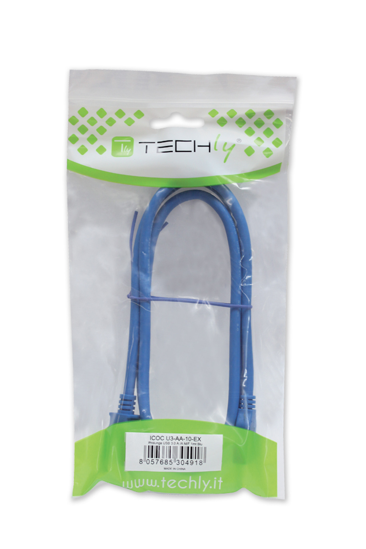 USB3.0 Anschlusskabel Stecker Typ-A - Stecker Micro B, Blau 3 m