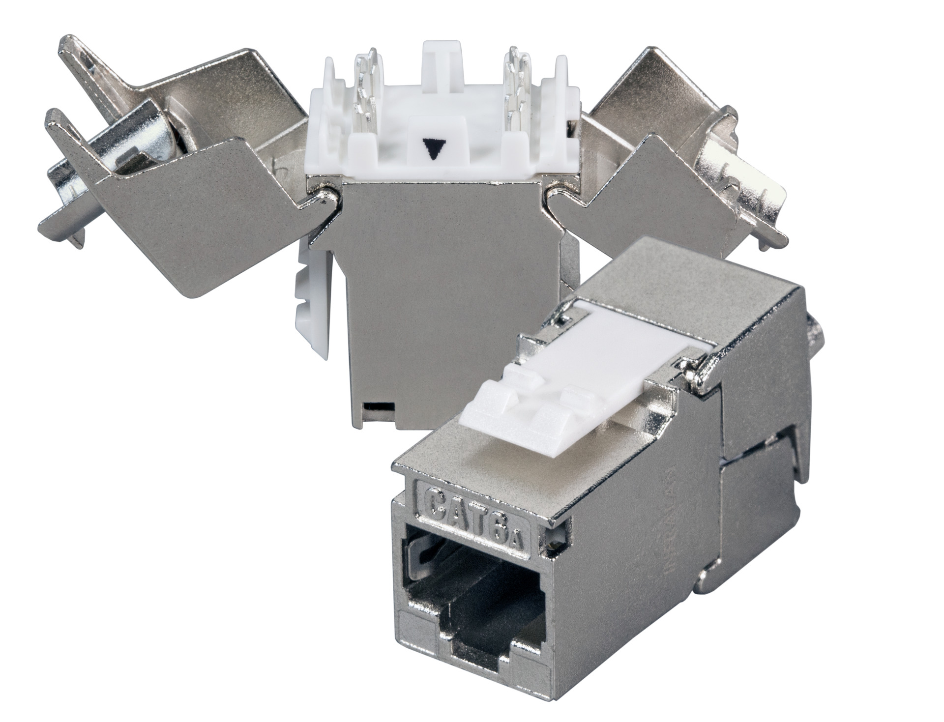 RJ45 Keystone Slimline, Cat.6A, silber,
