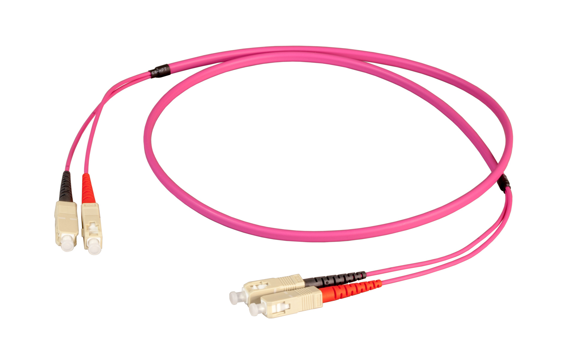 Duplex Patchkabel Flat-Twin SC-SC OM4 15m LSZH 3x5mm erikaviolett