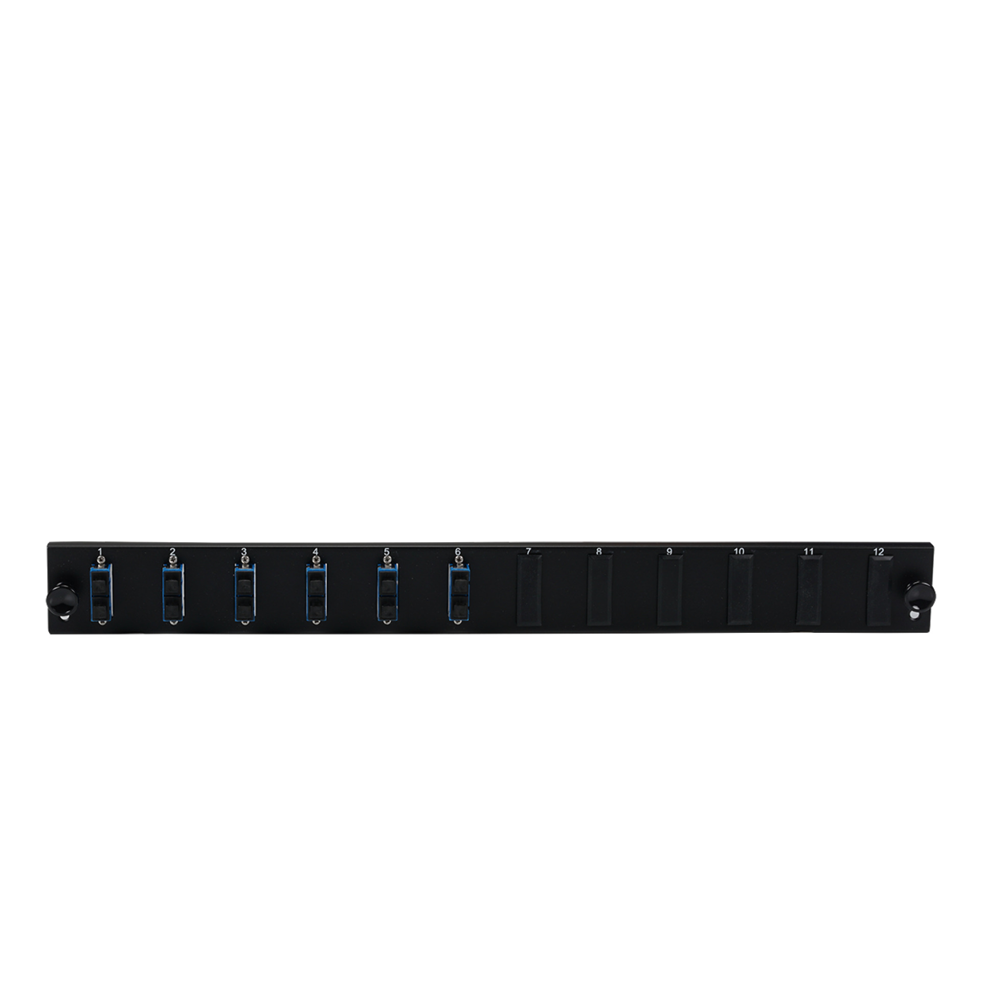 Equiped 12 Port Front Panel with 6x Duplex adapter OS2 vertical, black