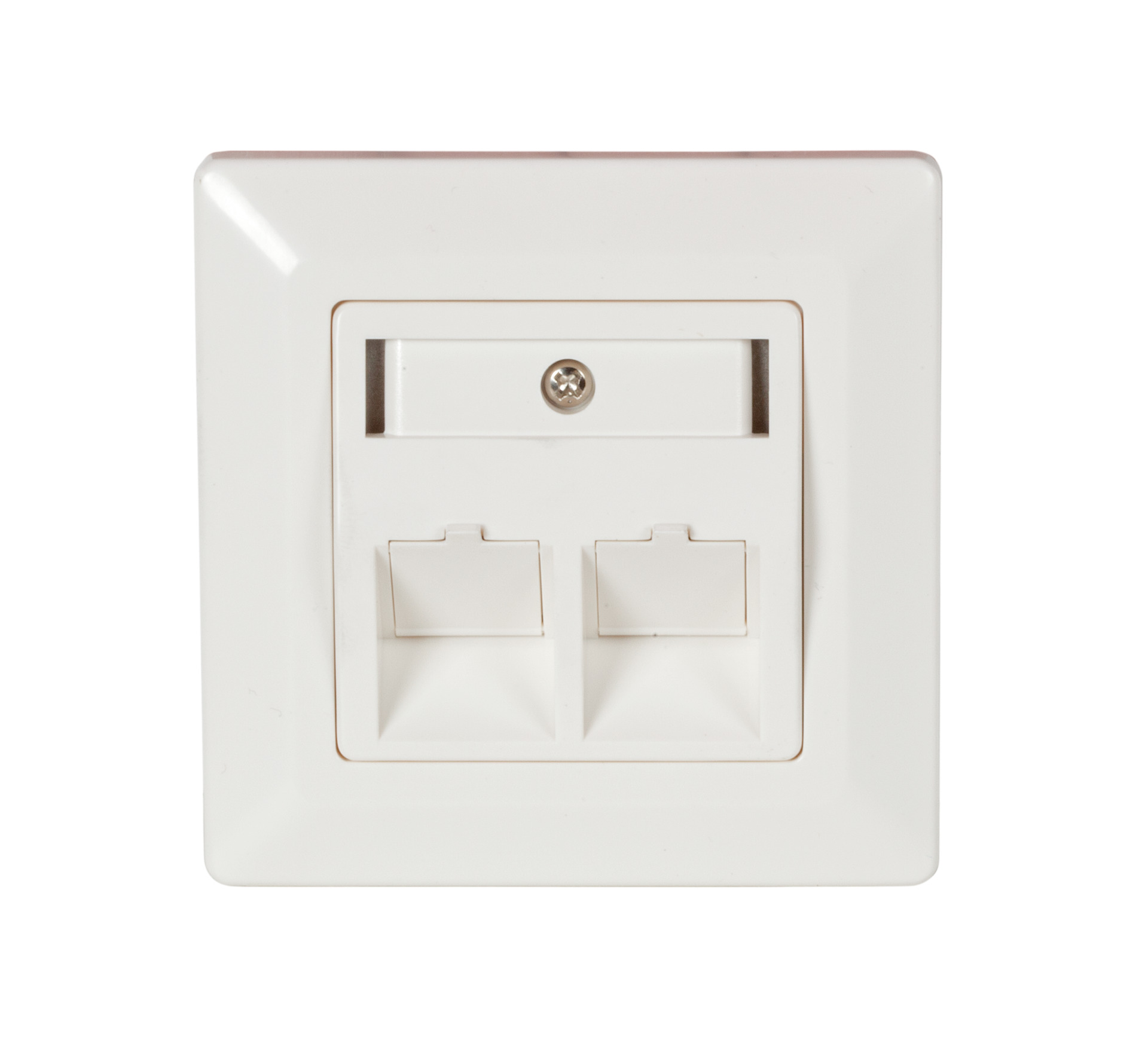 Frame Set 2-port, for keystones, DIN49075, RAL9010